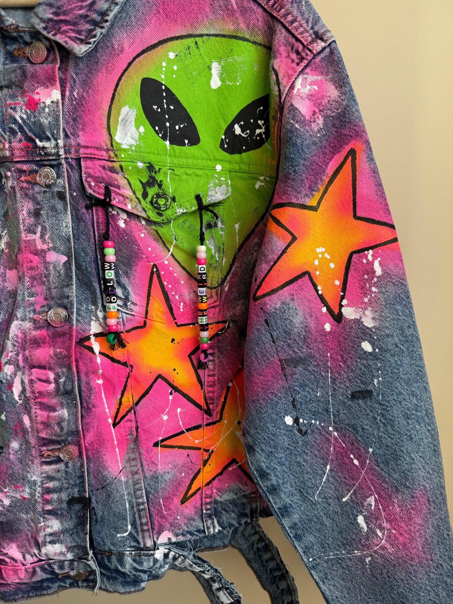 aaFOLLOWTHEWEIRD’ adults denim jacket