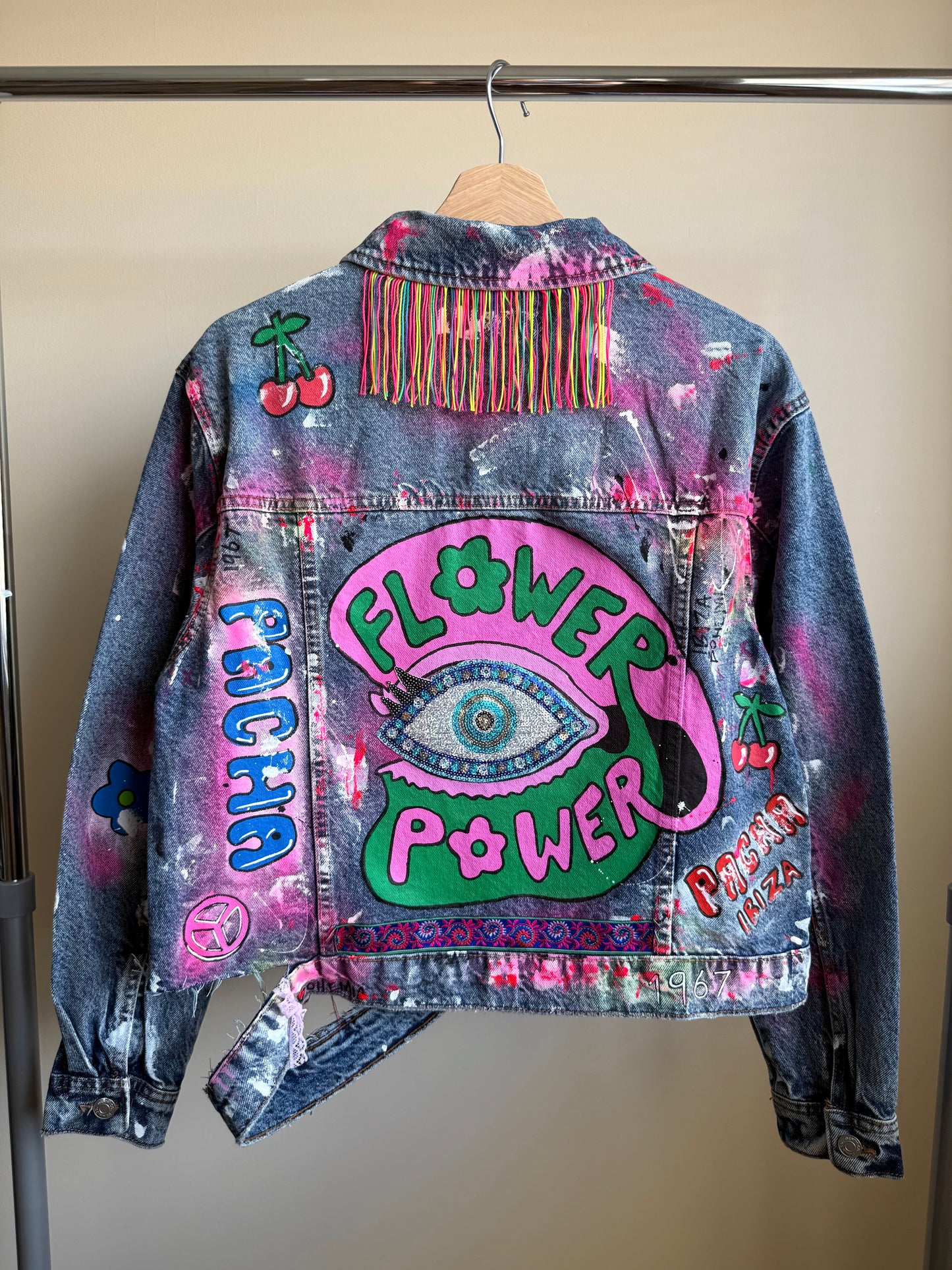 aaFLOWERPOWER’ adults denim jacket