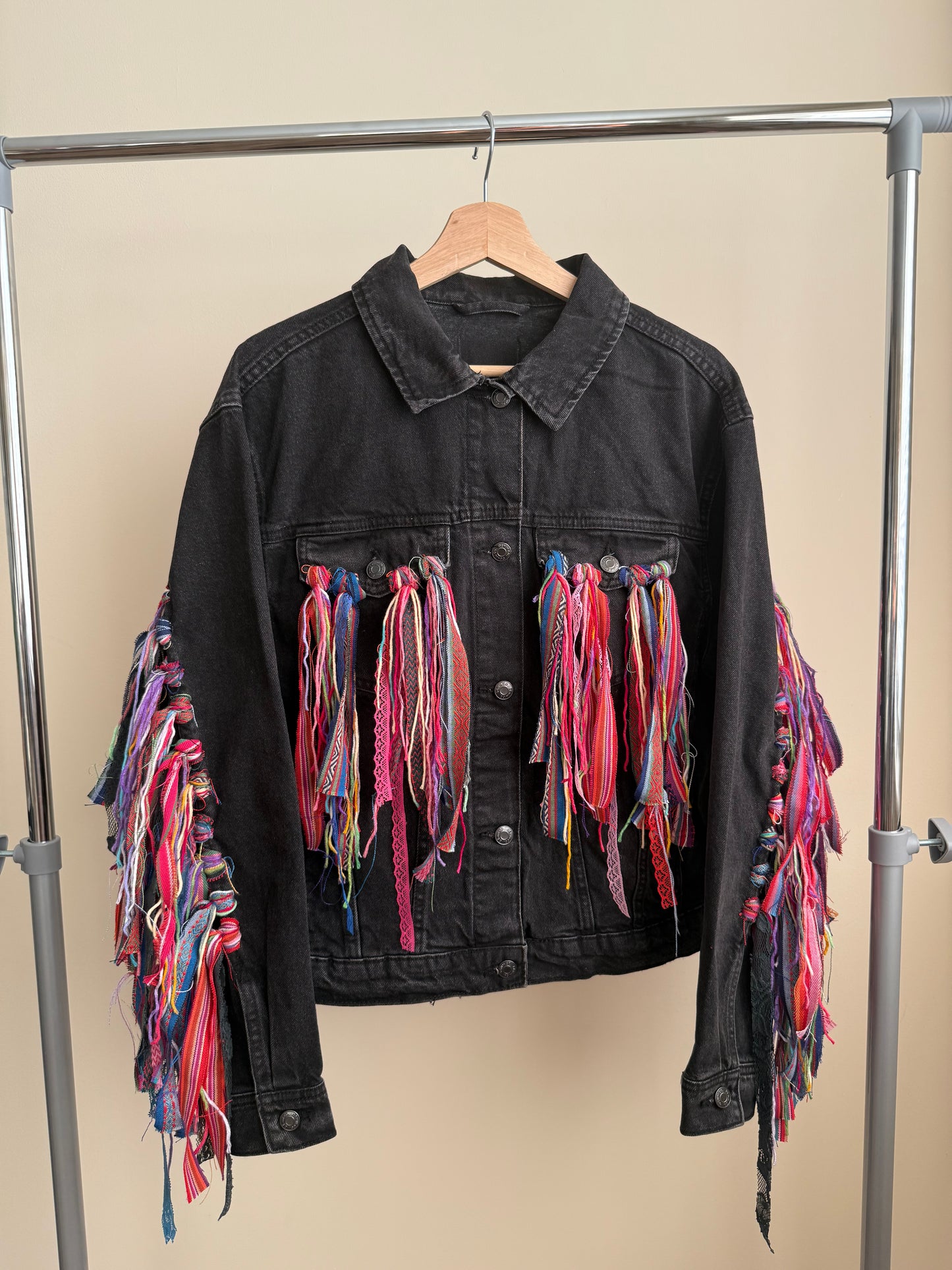 aaaTASSELBoho’ adults denim jacket