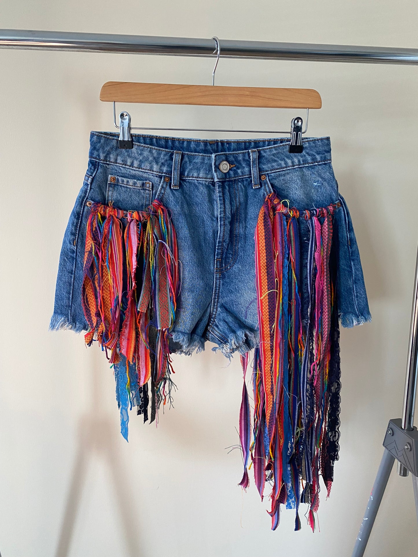 aTassle Boho’ adults denim shorts