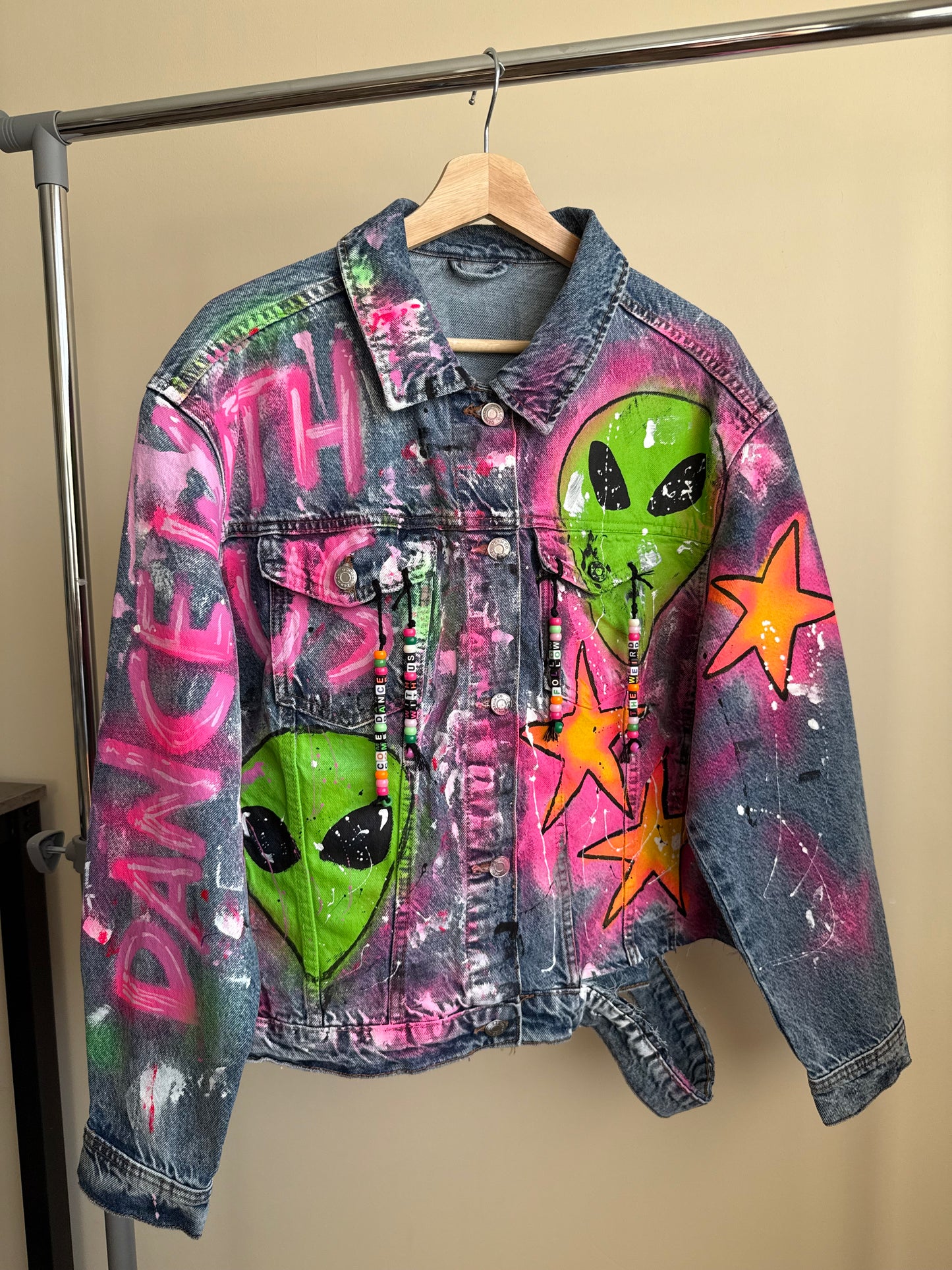 aaFOLLOWTHEWEIRD’ adults denim jacket
