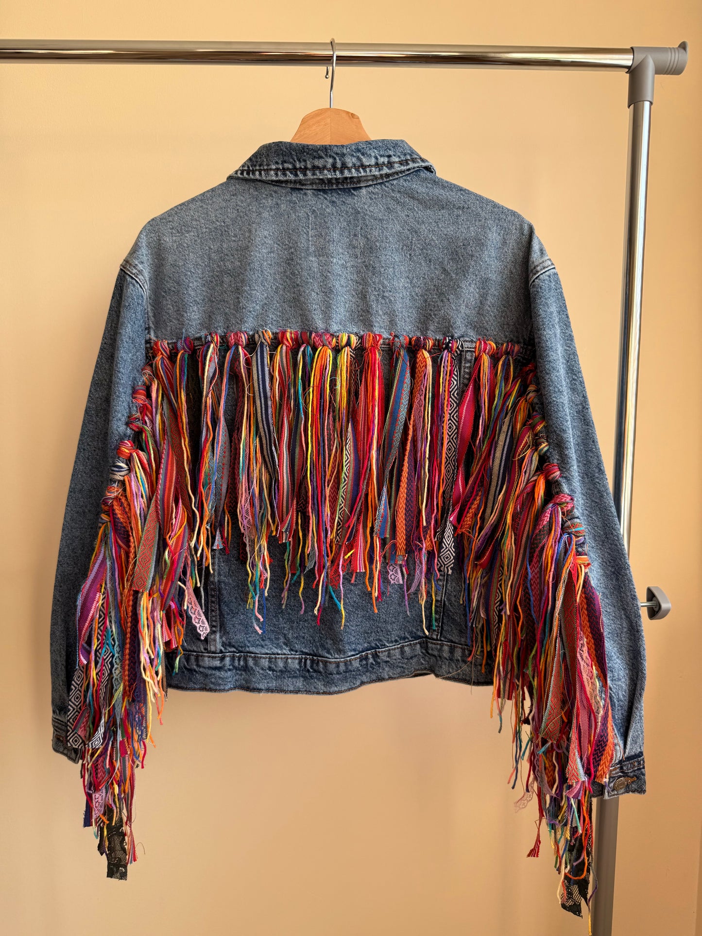 aaaTASSELBoho’ denim jacket