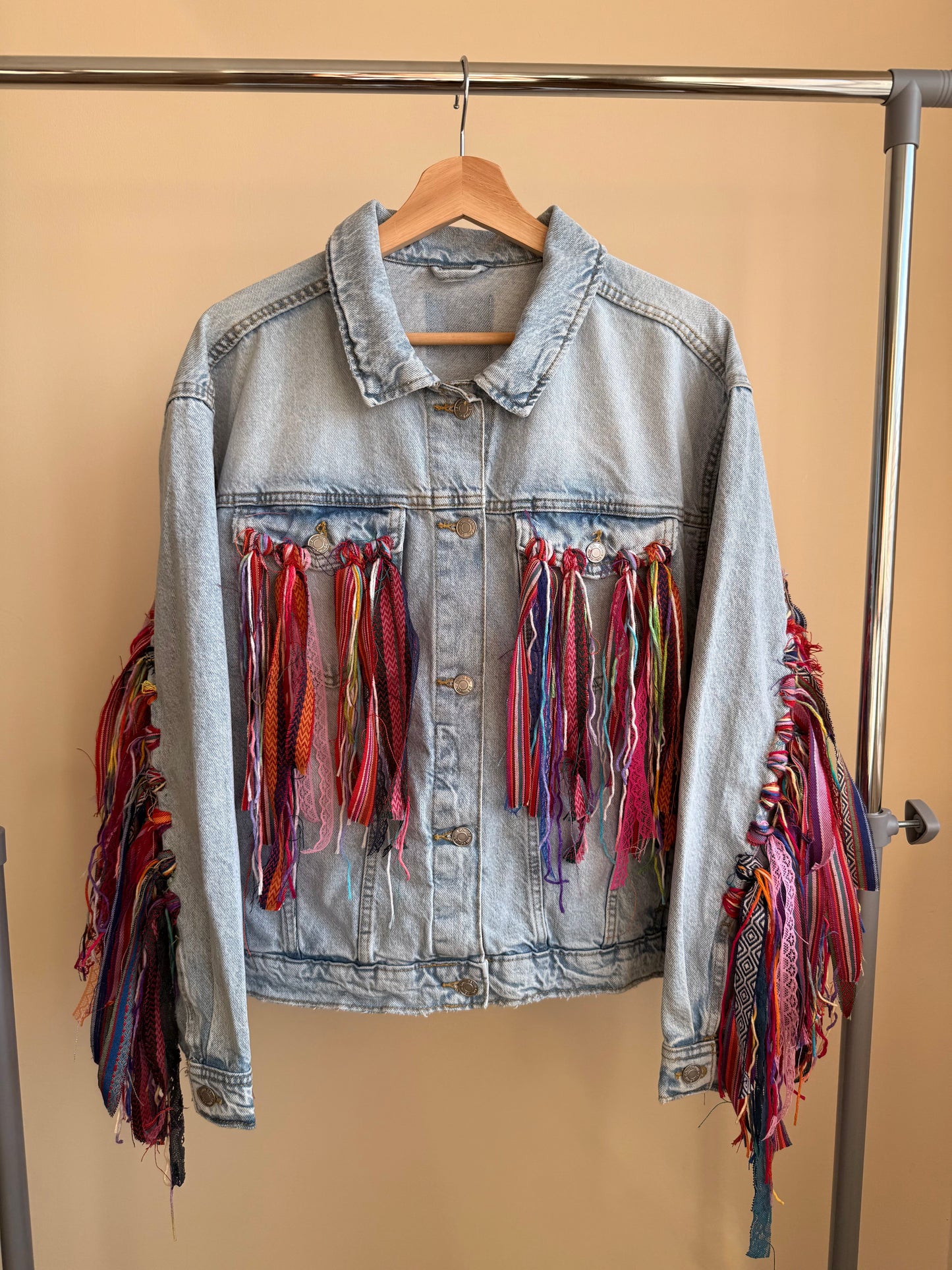 aaaTASSELBoho’ denim jacket