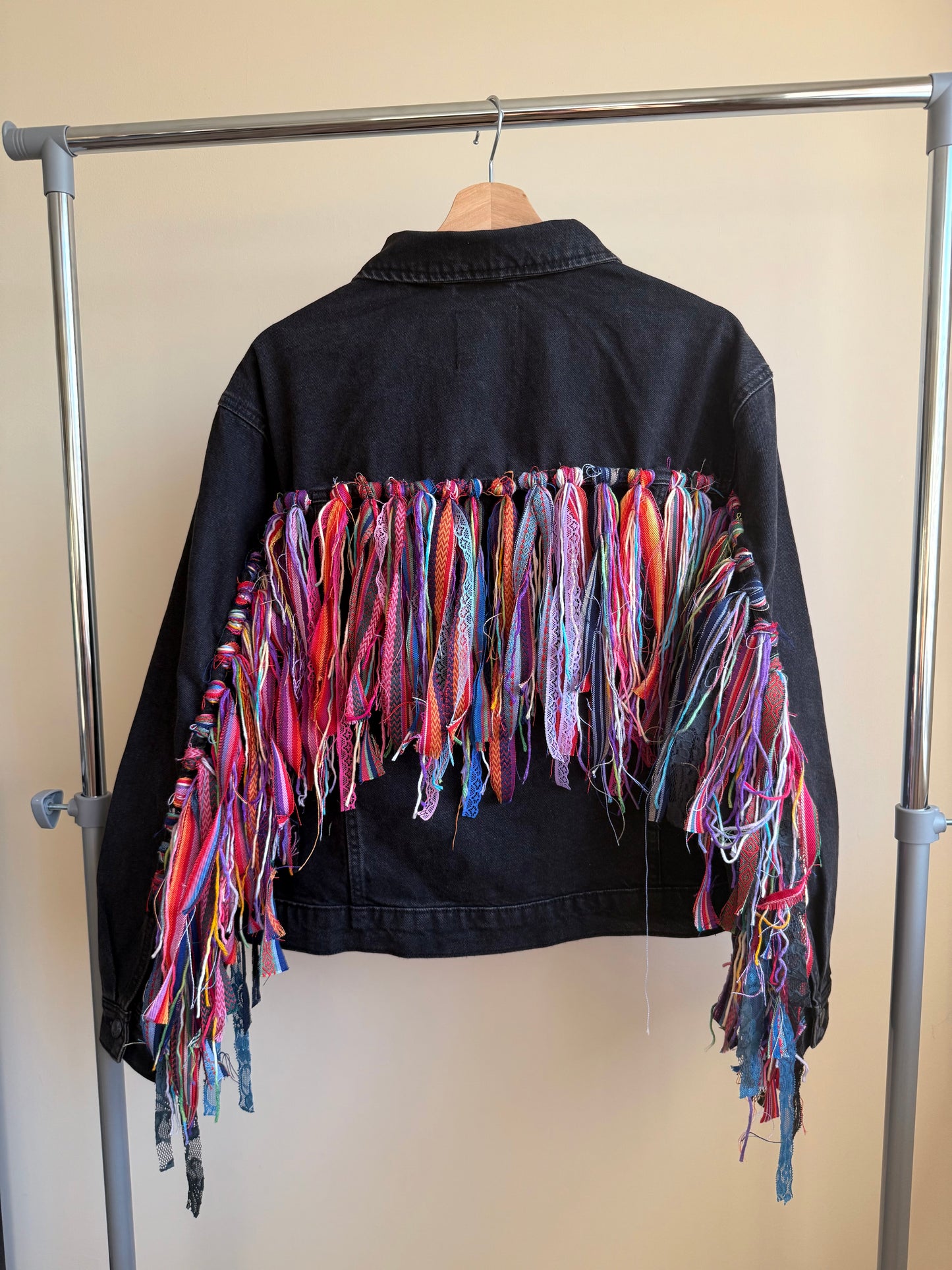 aaaTASSELBoho’ adults denim jacket