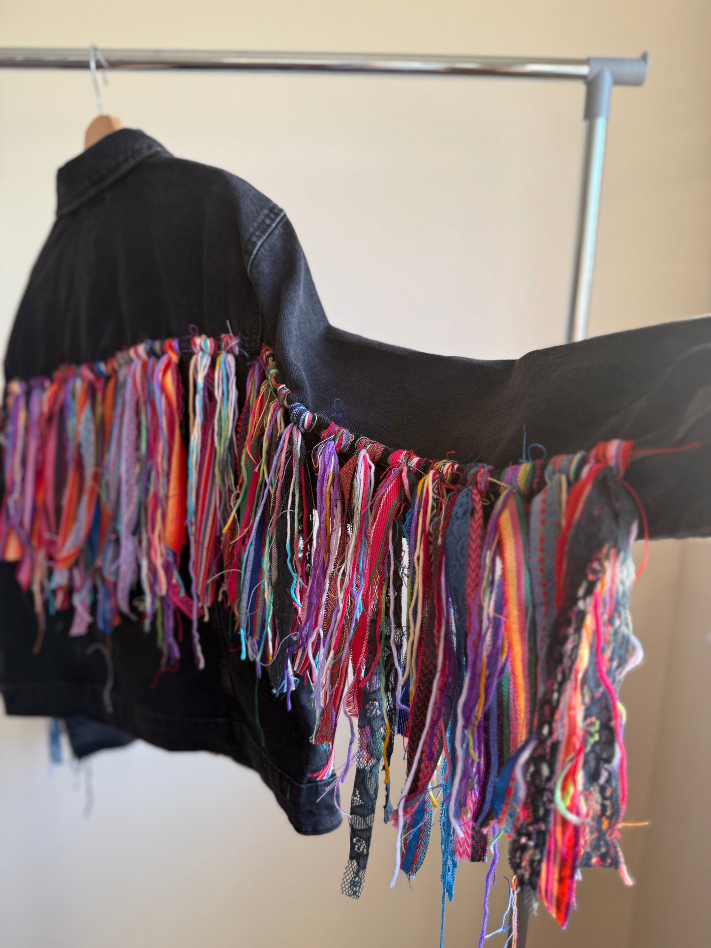 aaaTASSELBoho’ adults denim jacket