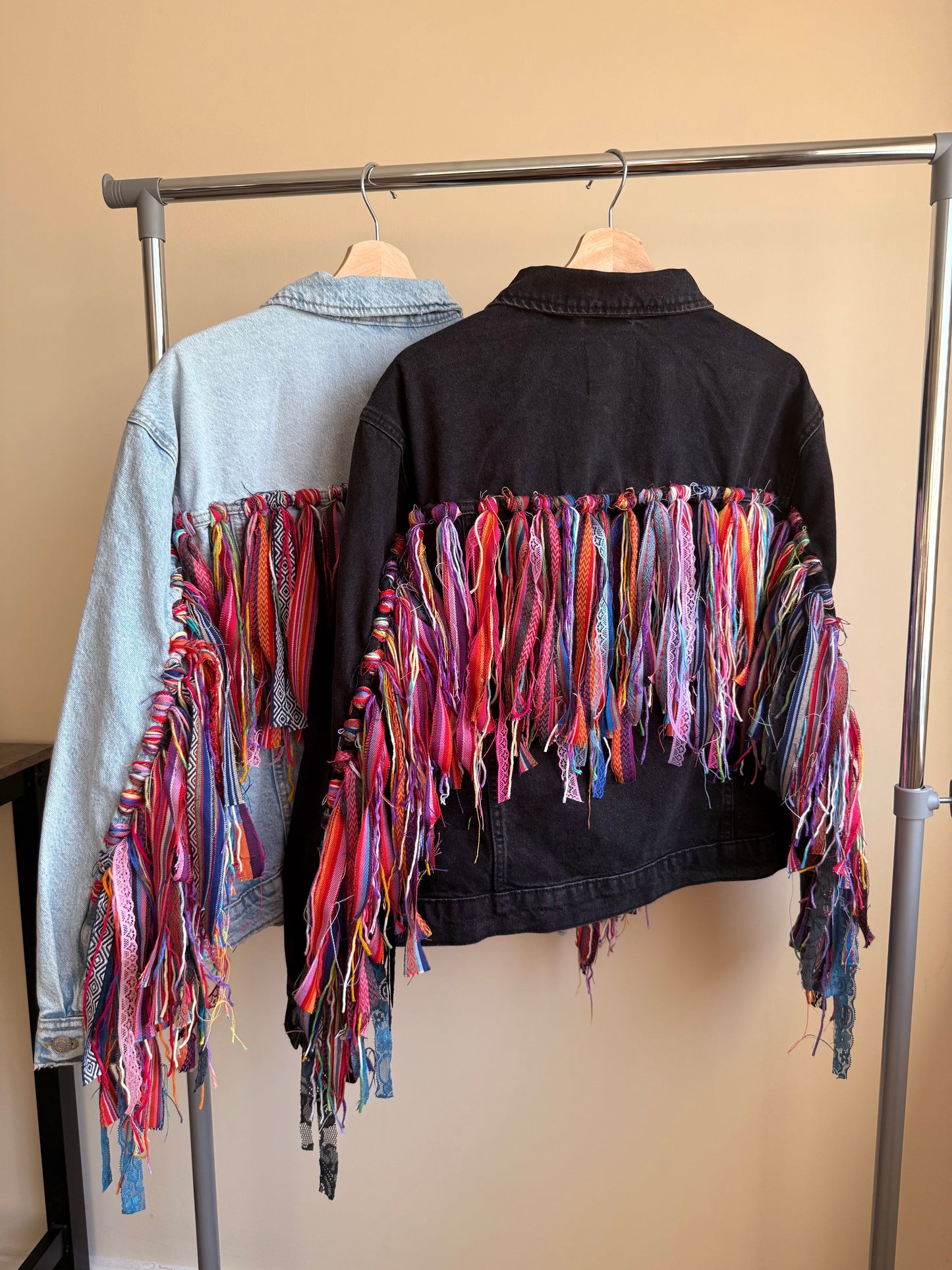 aaaTASSELBoho’ adults denim jacket