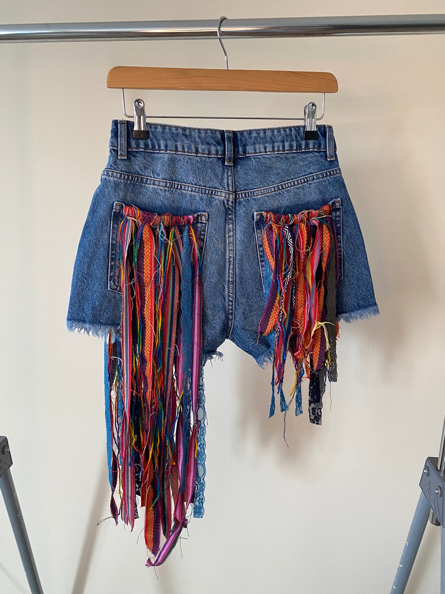 aaTassle Boho’ adults denim shorts