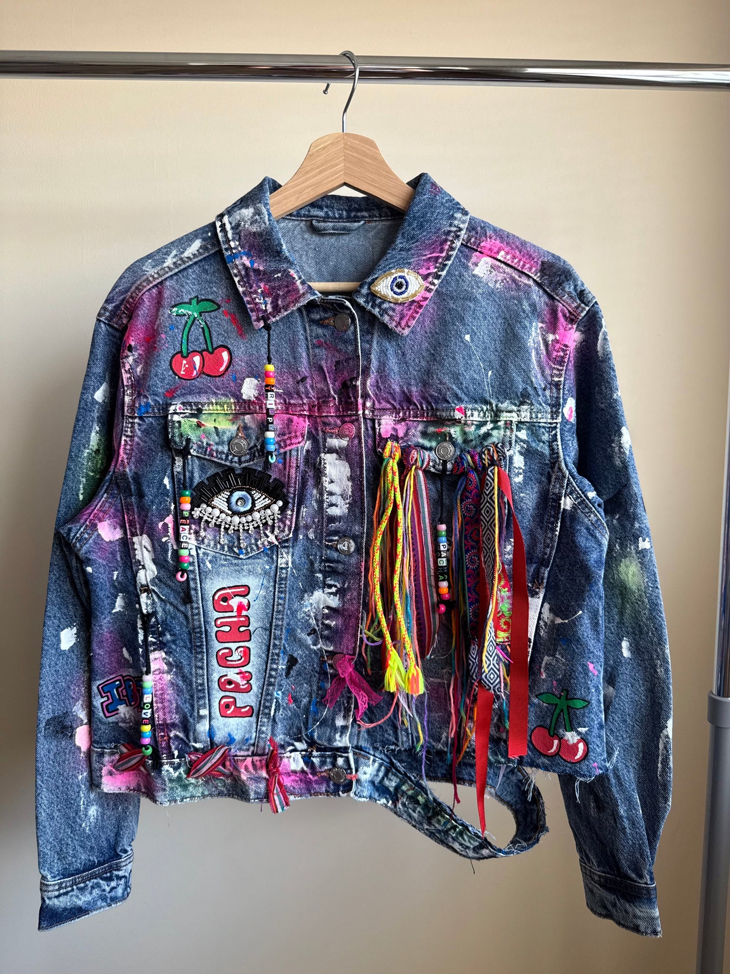 aaFLOWERPOWER’ adults denim jacket