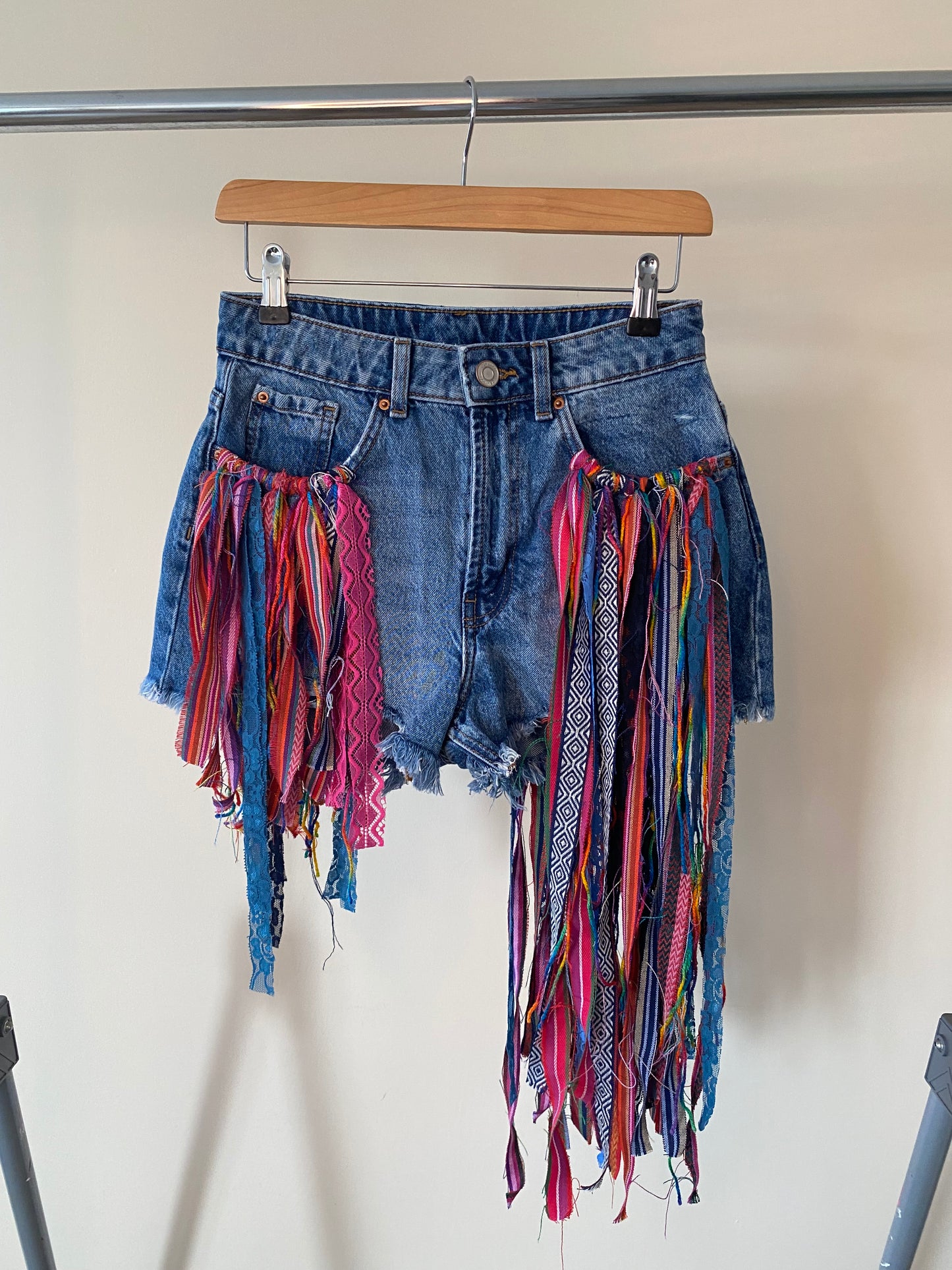 aaTassle Boho’ adults denim shorts
