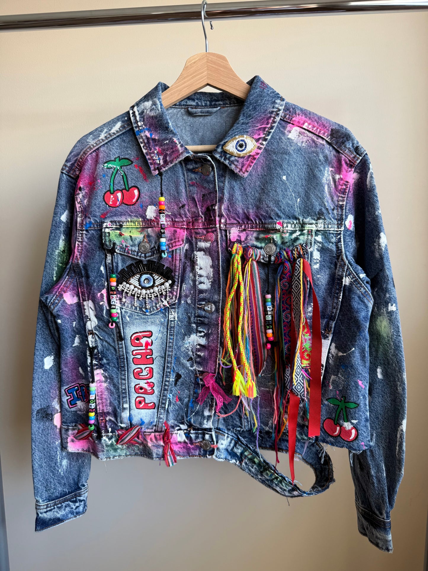 aaFLOWERPOWER’ adults denim jacket