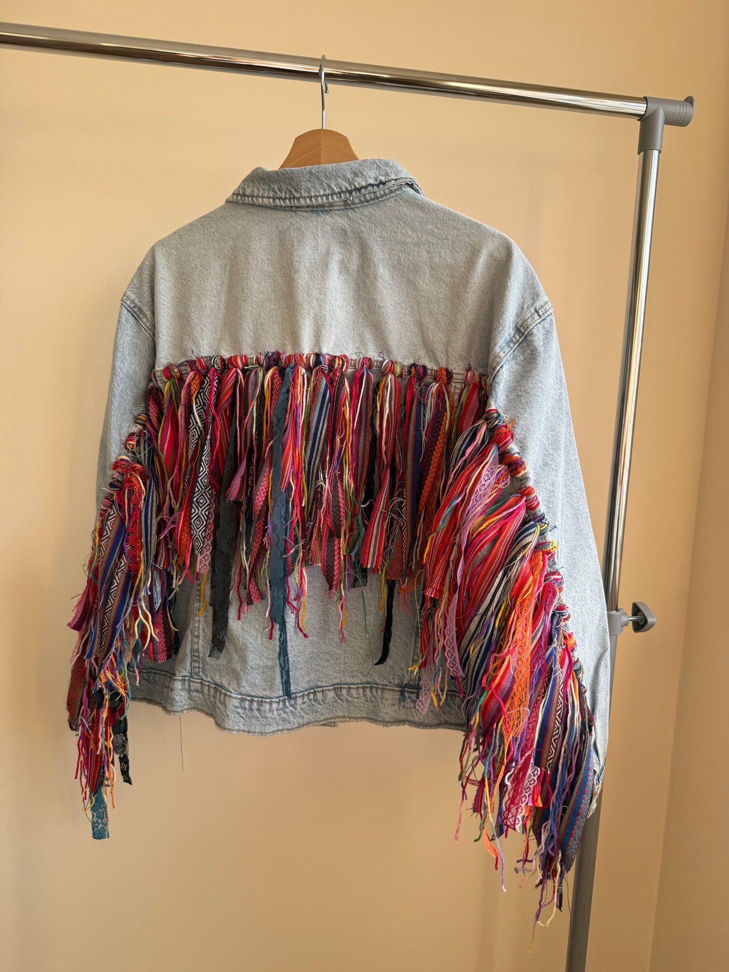 aaaTASSELBoho’ denim jacket