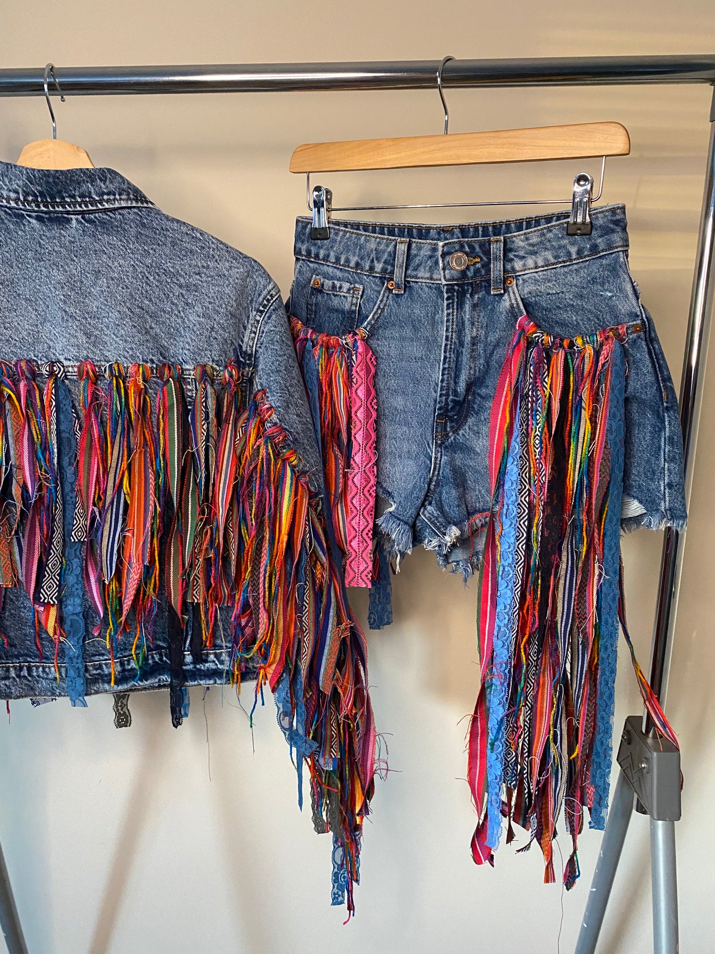 aaTassle Boho’ adults denim shorts