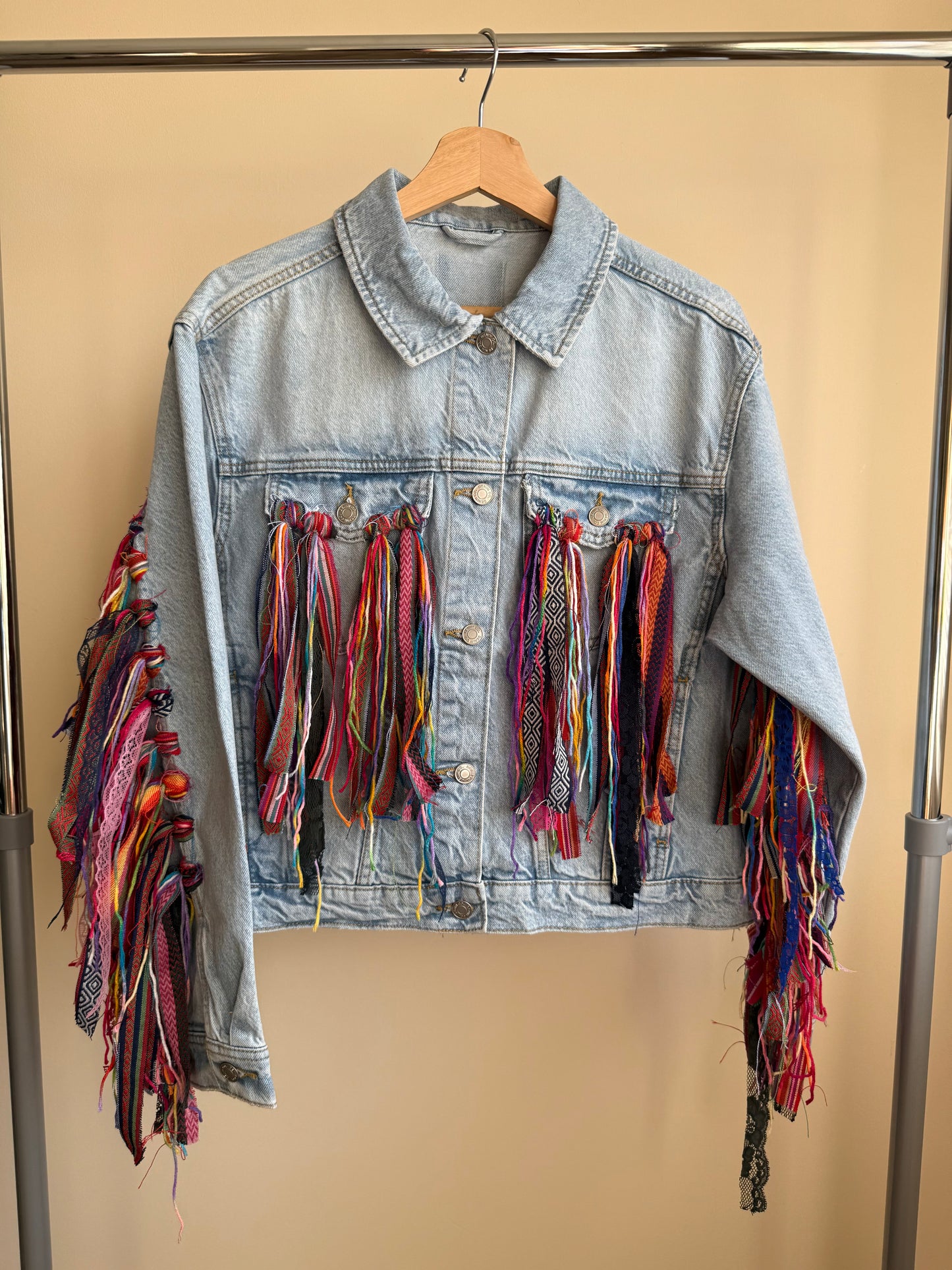 zTassle Boho’ adults denim jacket