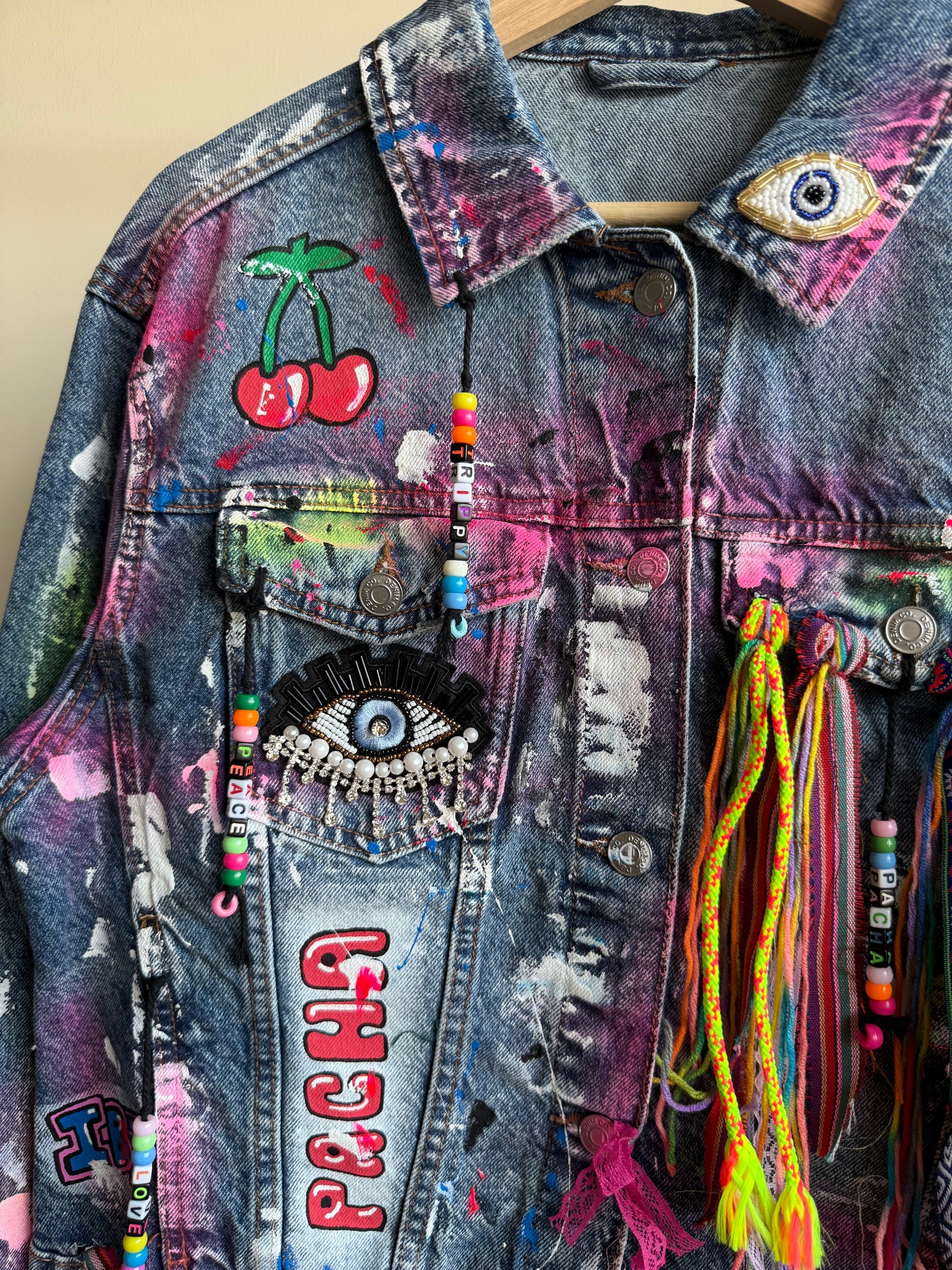 aaFLOWERPOWER’ adults denim jacket