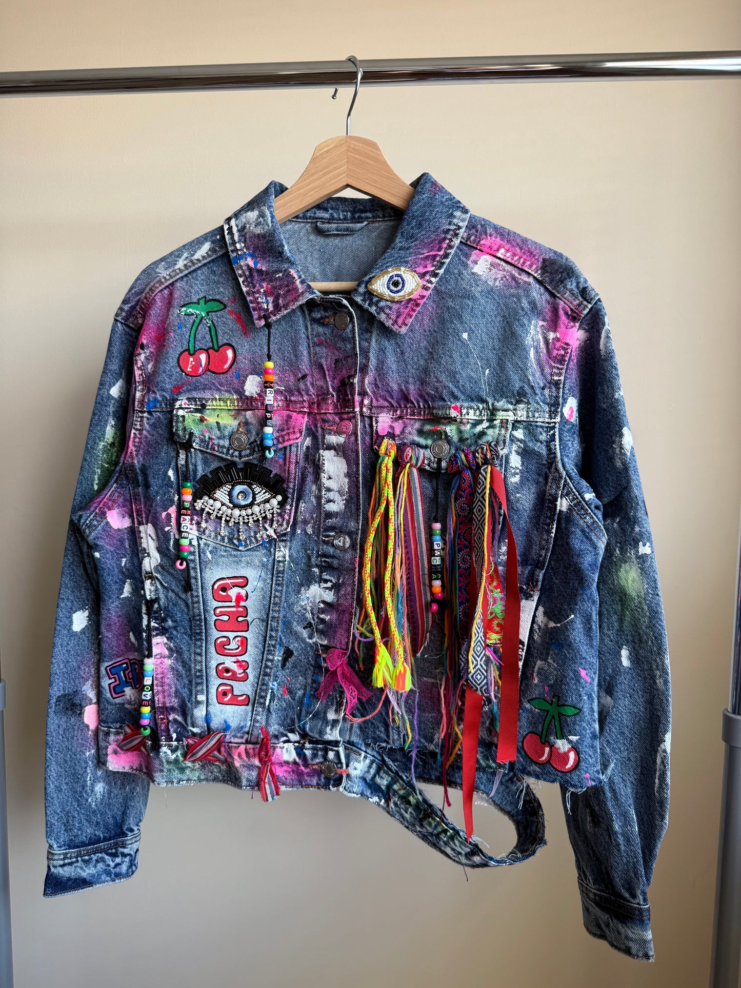 aaFLOWERPOWER’ adults denim jacket
