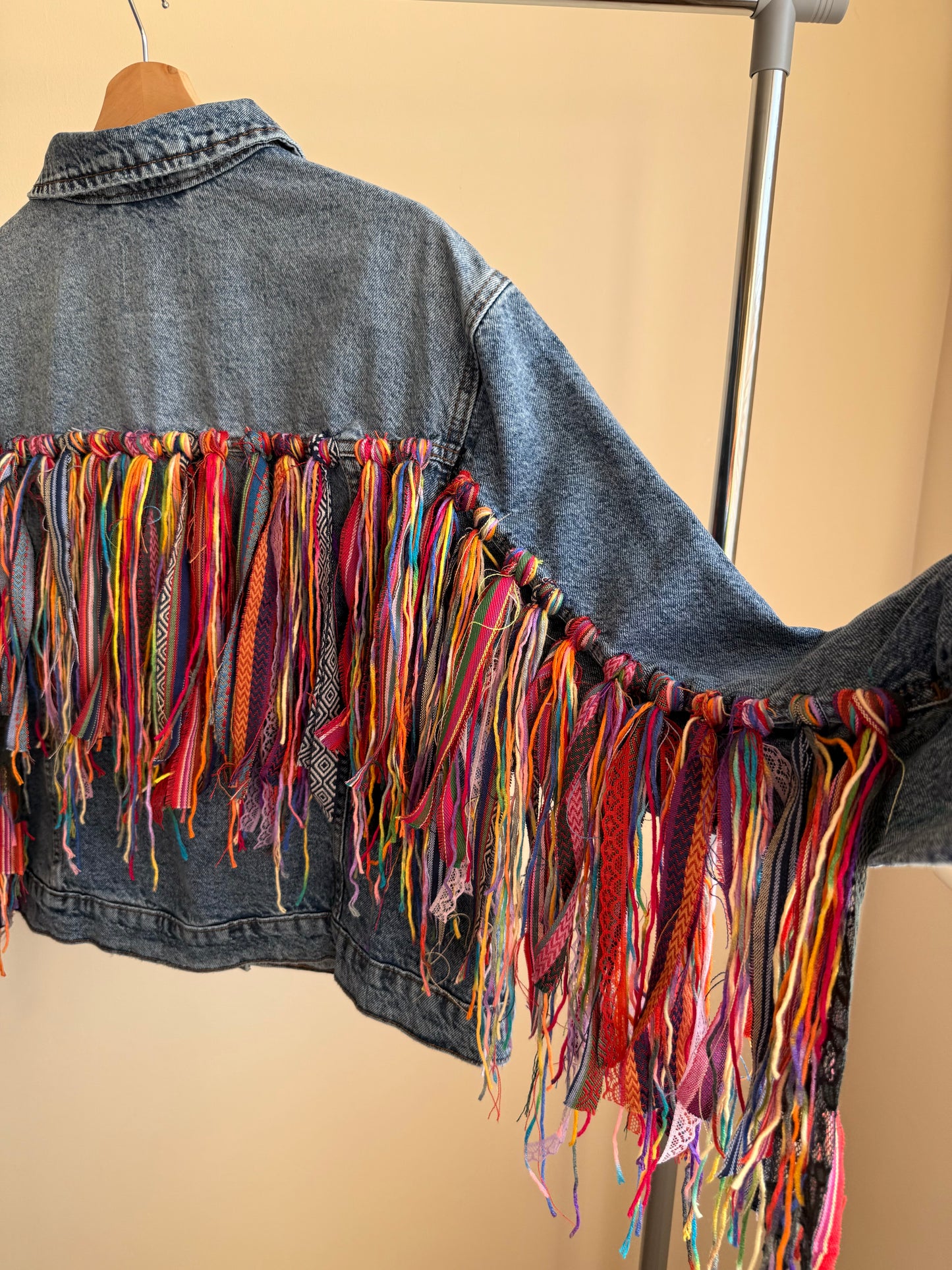aaaTASSELBoho’ denim jacket