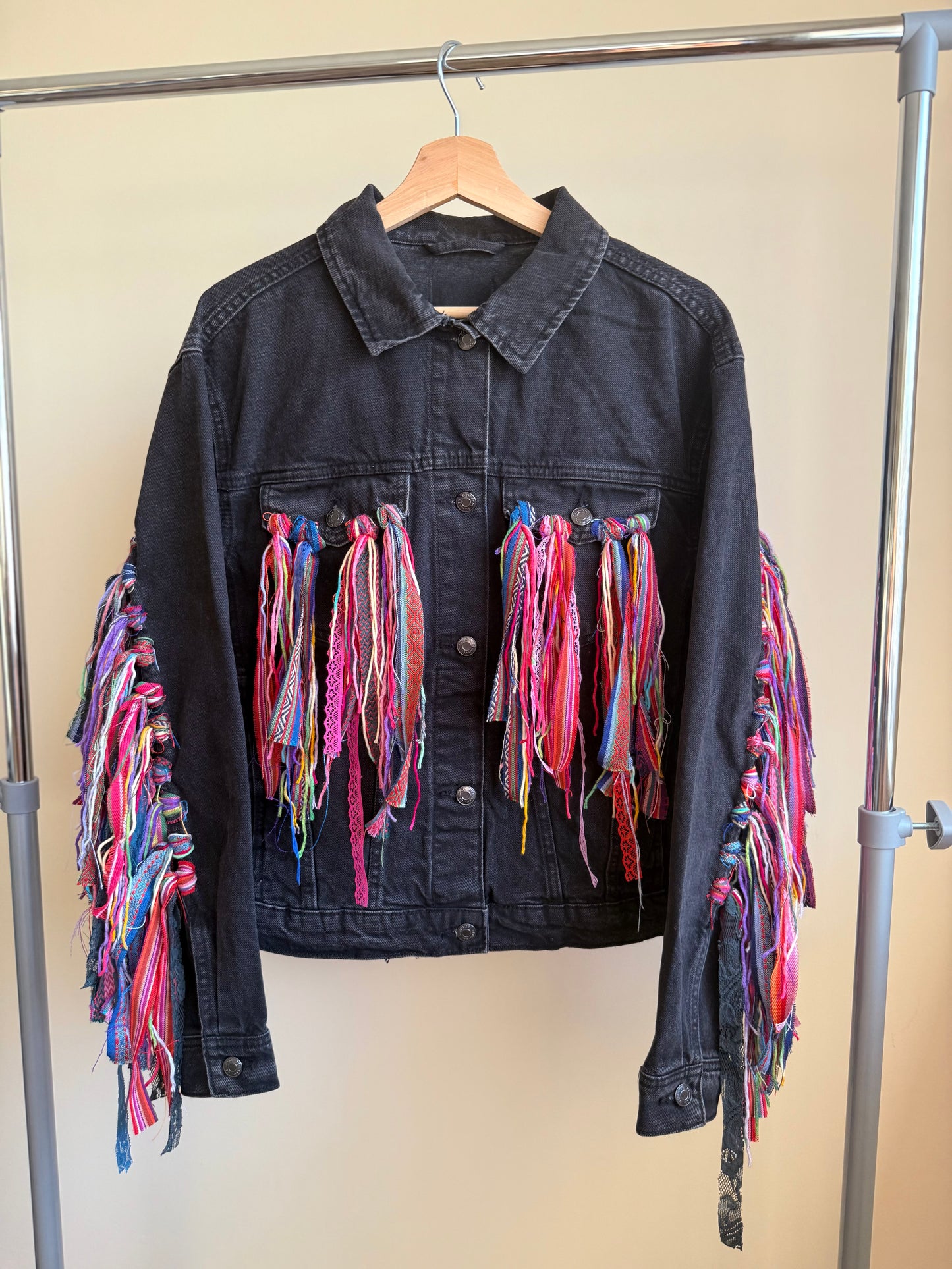 aaaTASSELBoho’ adults denim jacket