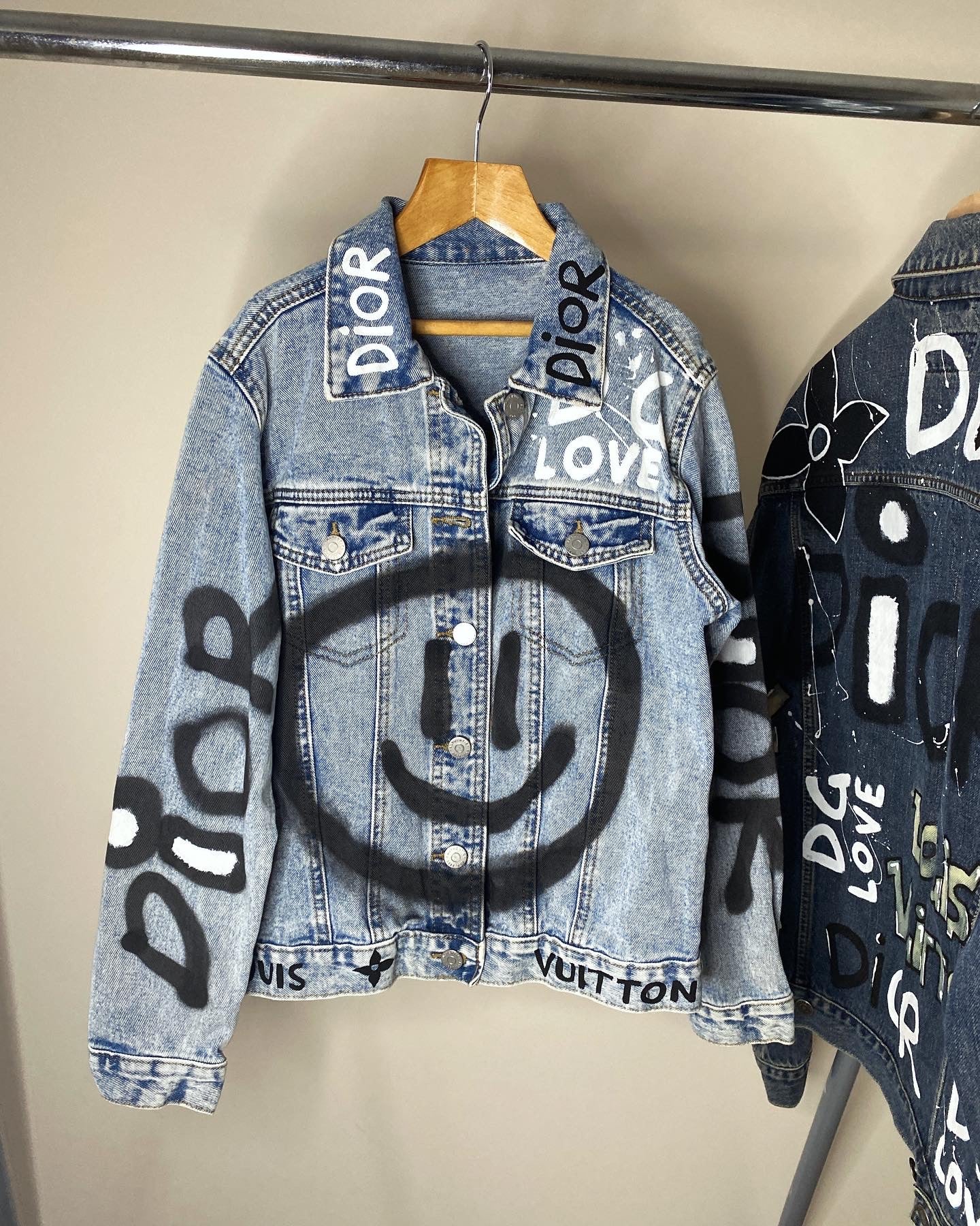 ‘zDi0R GRAFFITI’ childrens denim jacket
