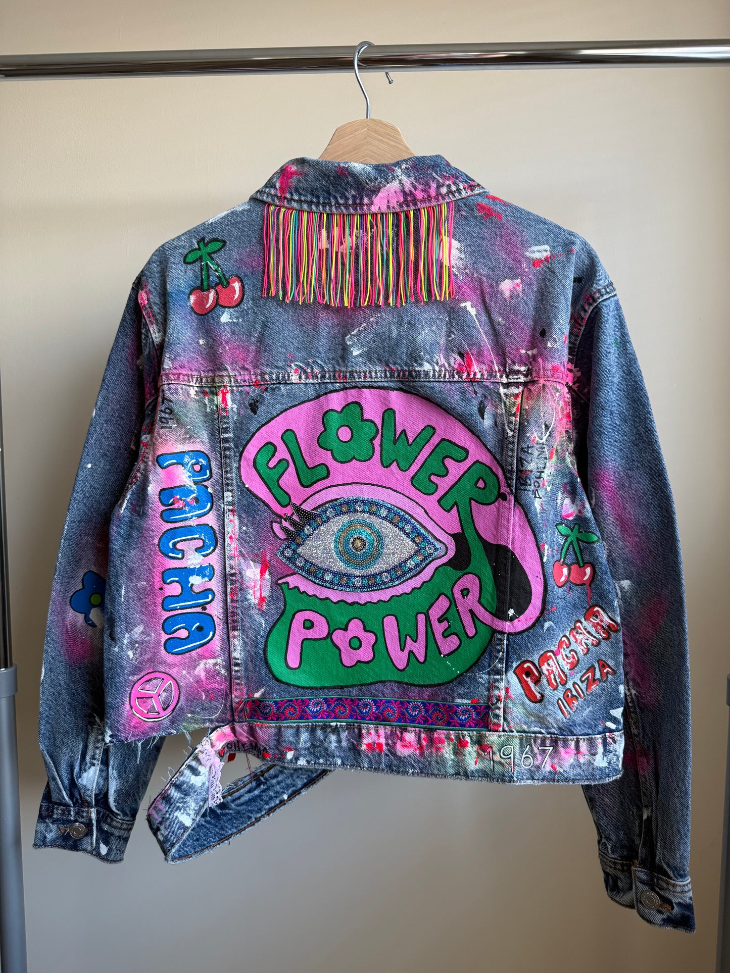aaFLOWERPOWER’ adults denim jacket