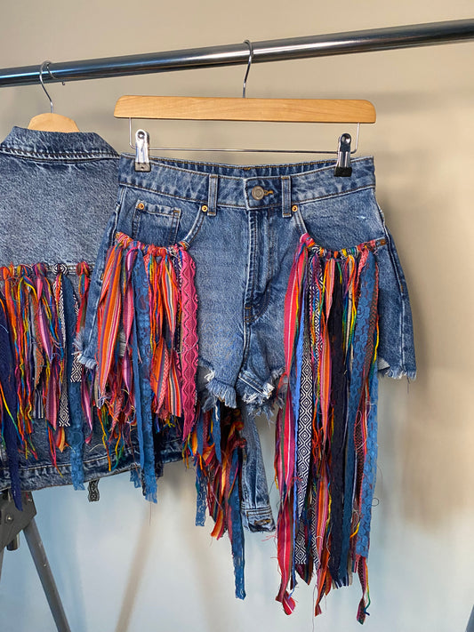 aaTassle Boho’ adults denim shorts