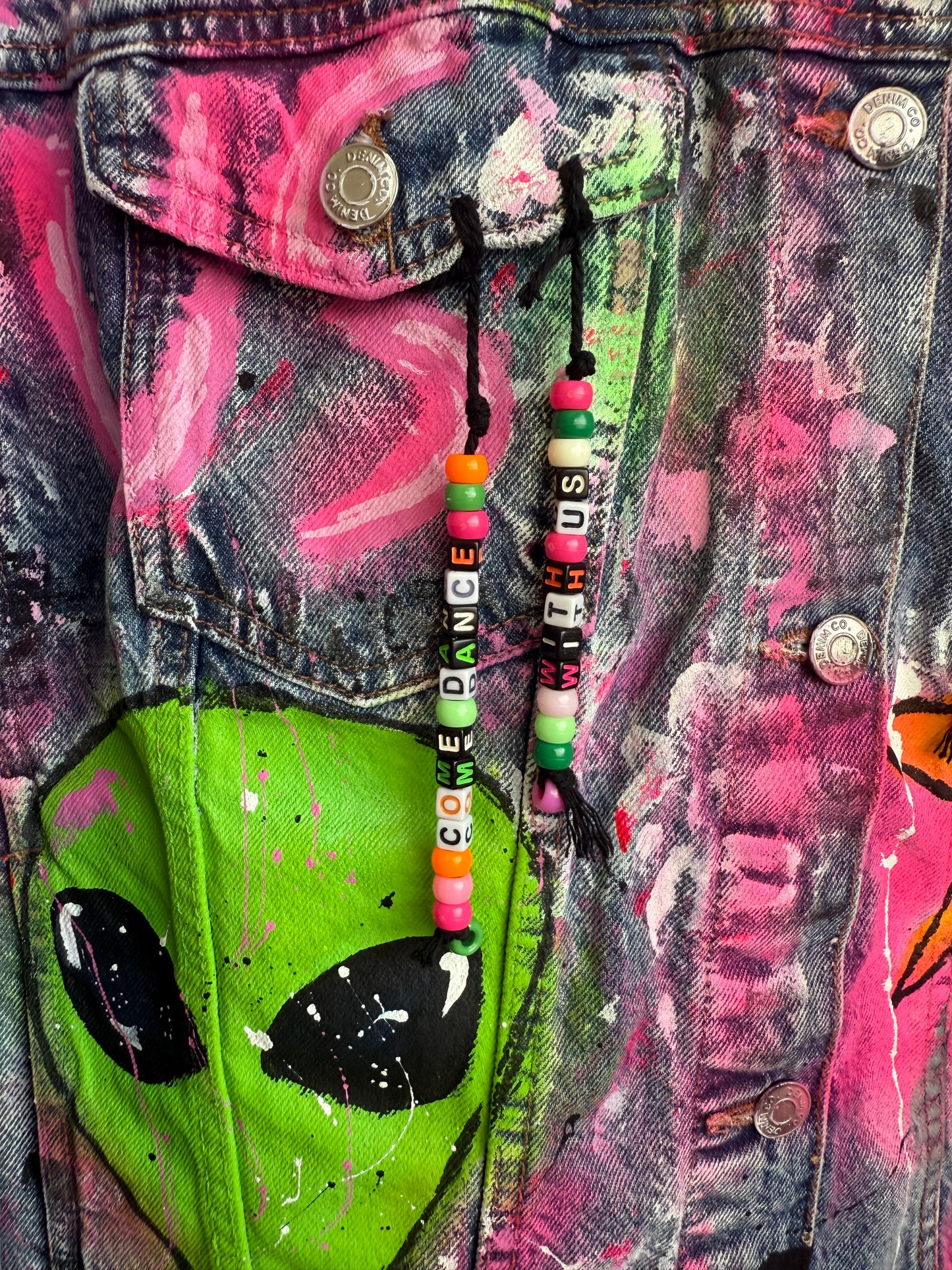 aaFOLLOWTHEWEIRD’ adults denim jacket