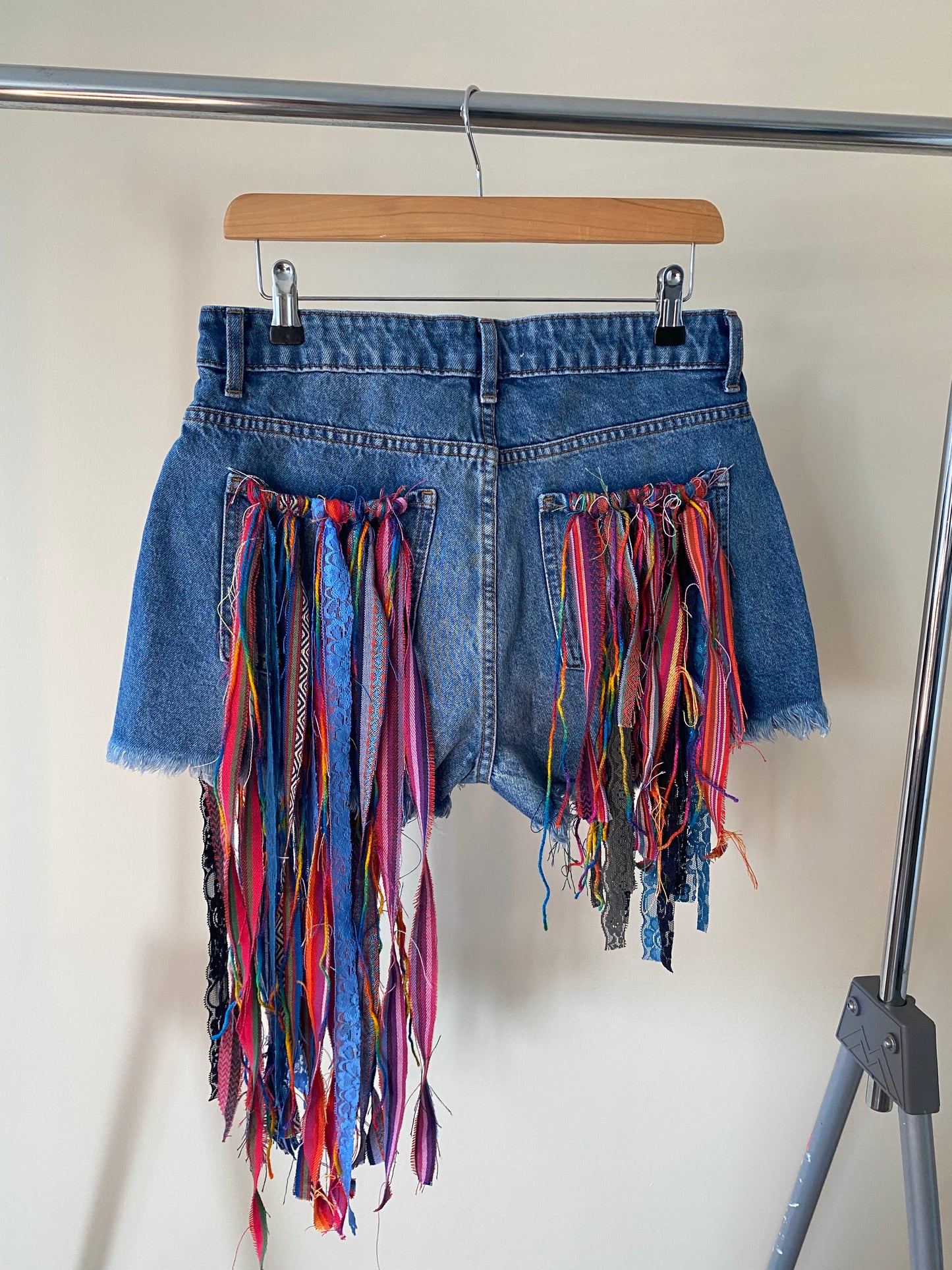 aTassle Boho’ adults denim shorts