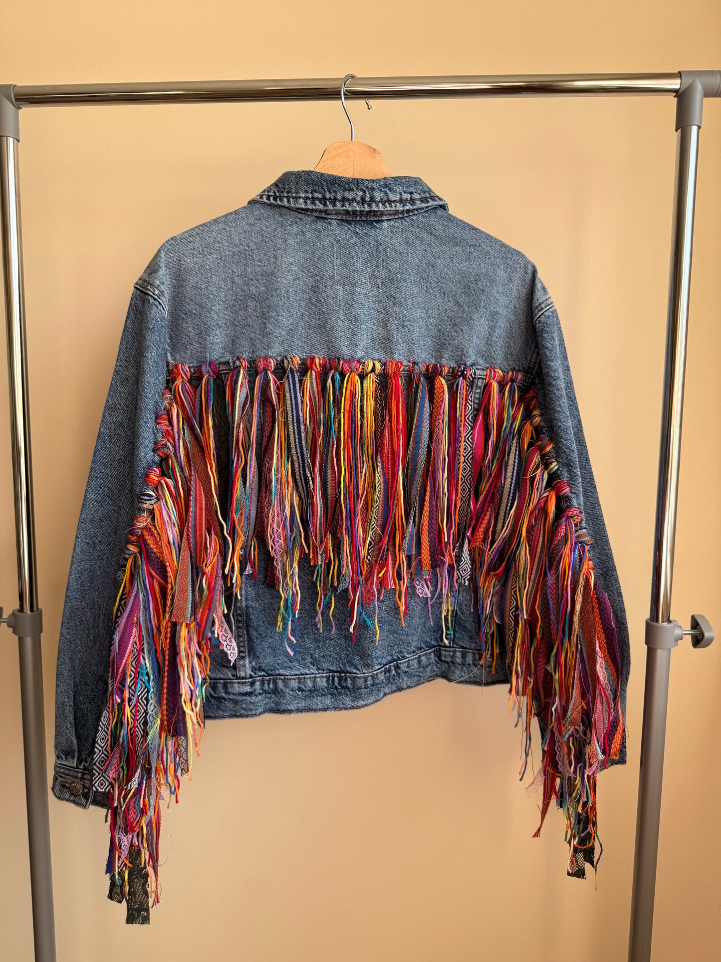 aaaTASSELBoho’ denim jacket