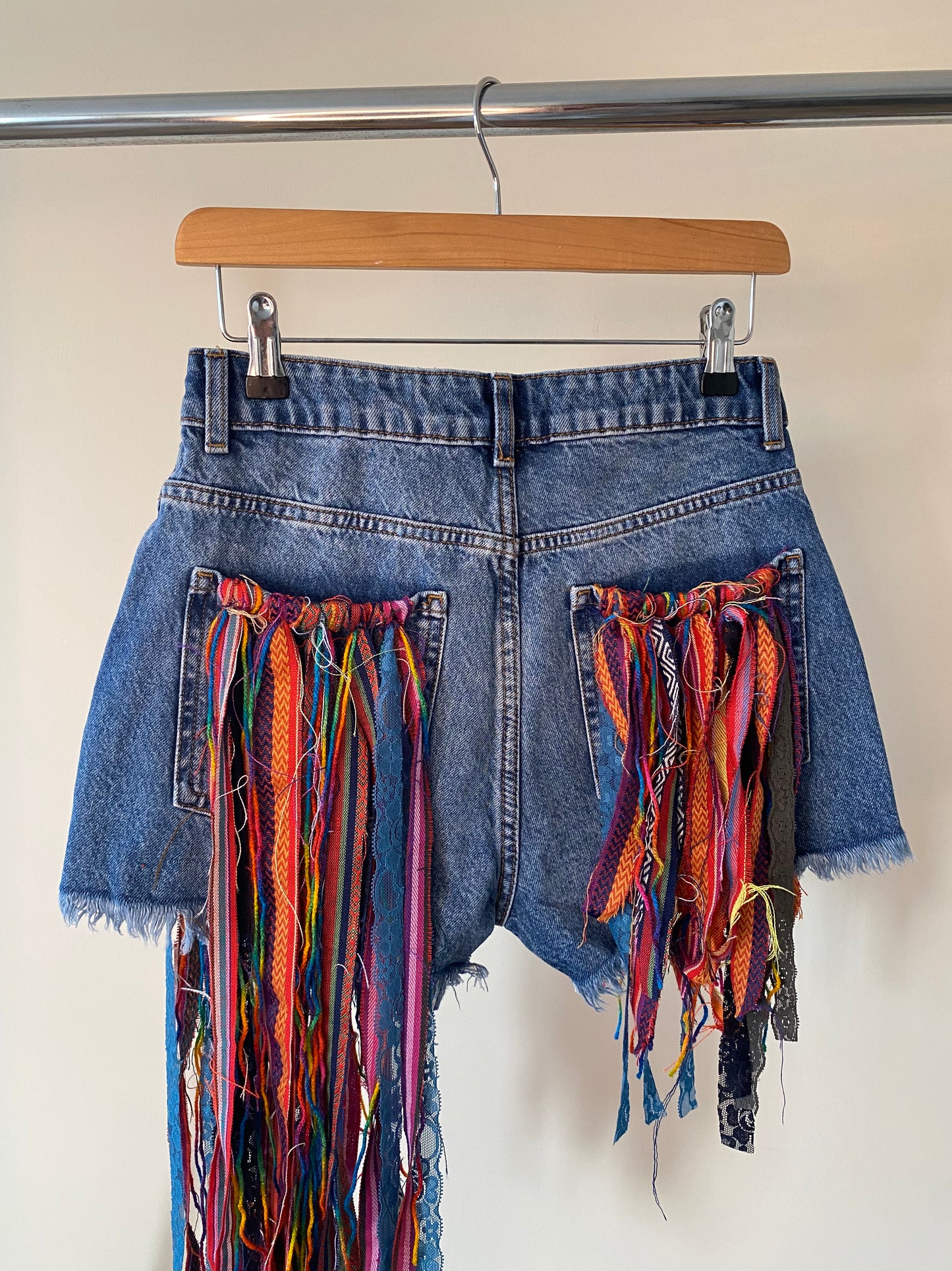 aaTassle Boho’ adults denim shorts