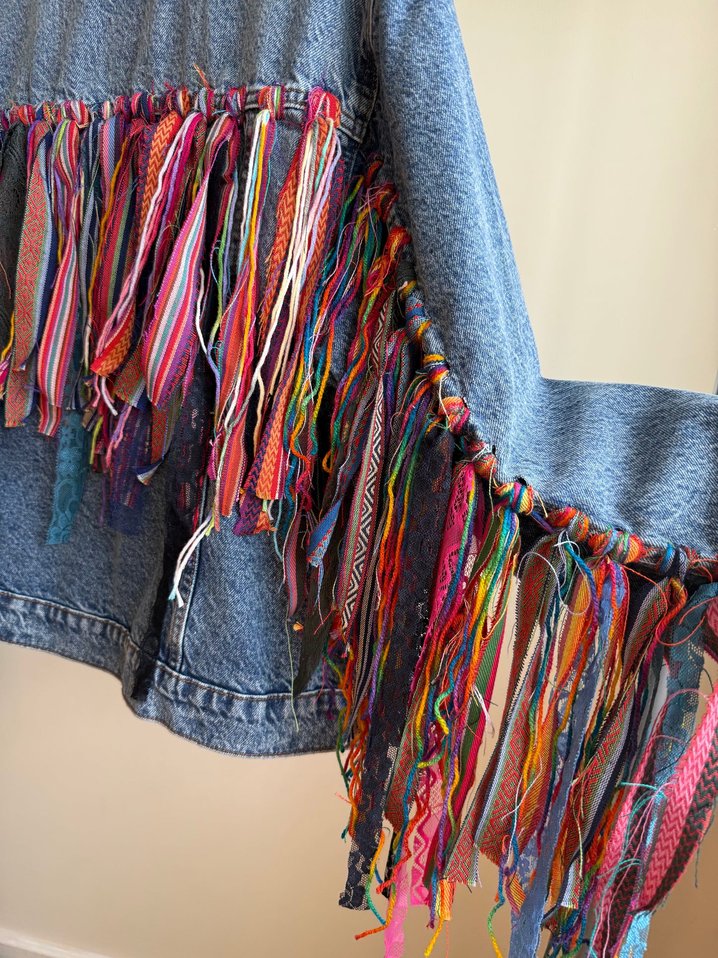 aTassleBoho’ adults denim jacket