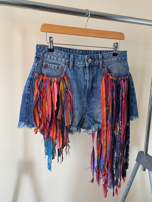 aTassle Boho’ adults denim shorts