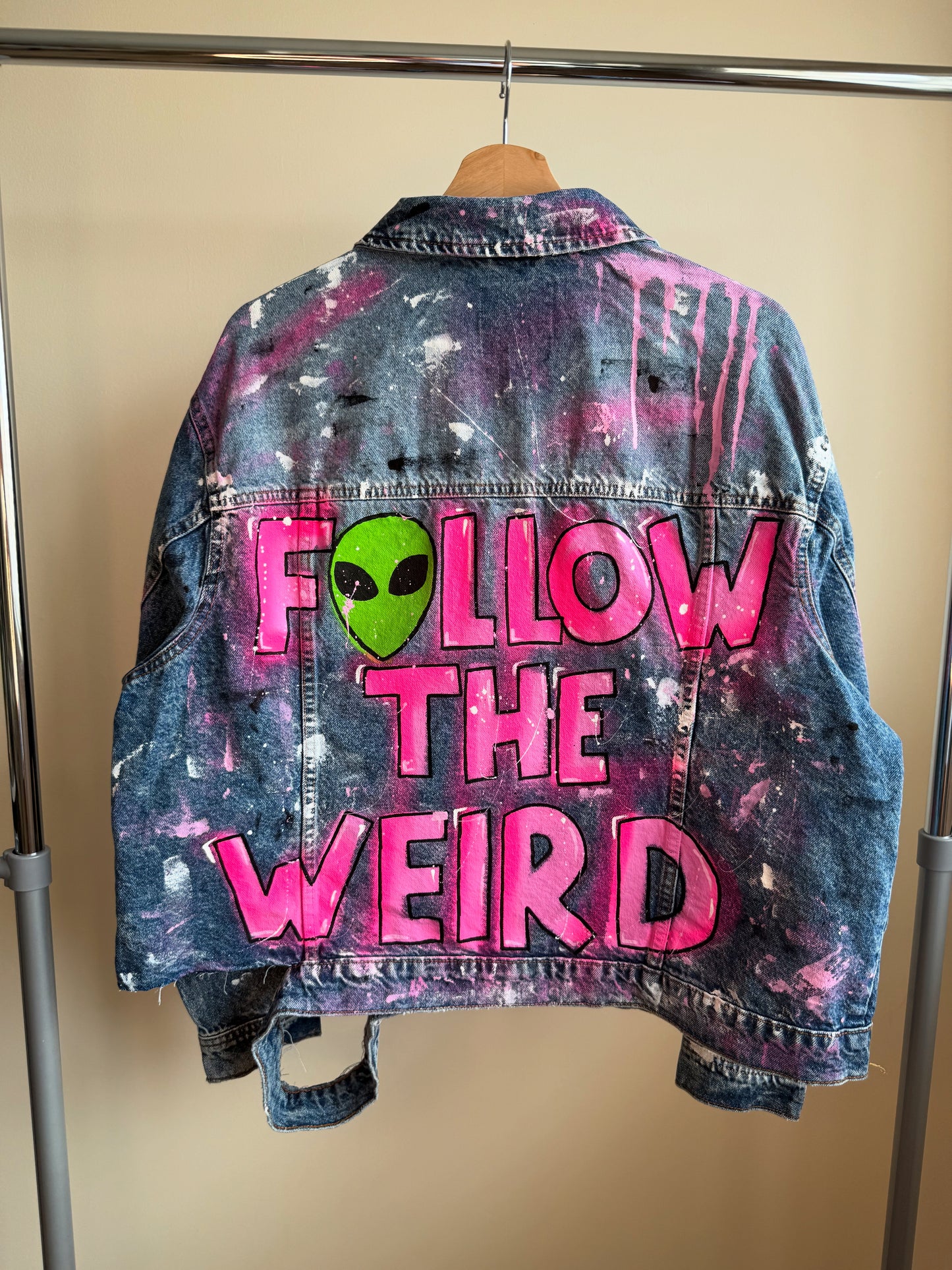 aFOLLOWTHEWEIRD’ adults denim jacket