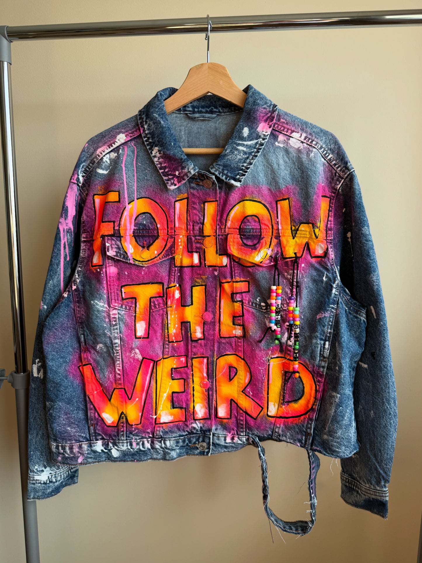 aFOLLOWTHEWEIRD’ adults denim jacket