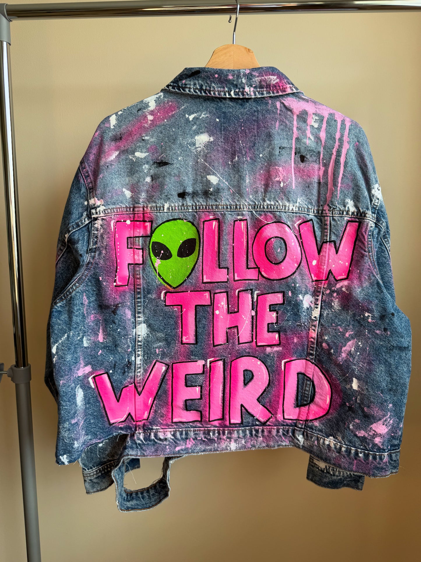 aFOLLOWTHEWEIRD’ adults denim jacket