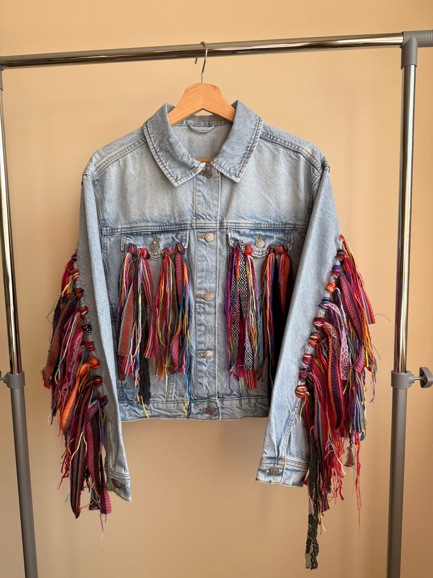 zTassle Boho’ adults denim jacket