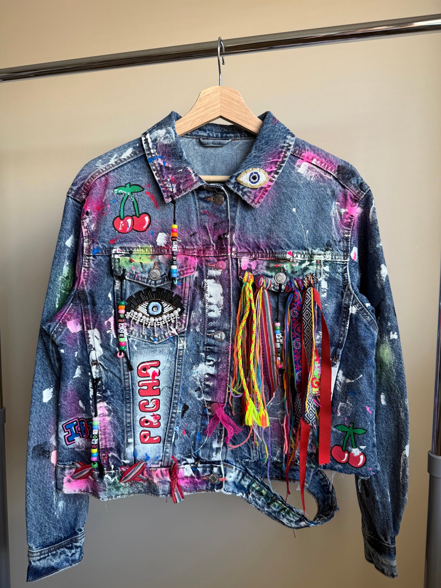 aaFLOWERPOWER’ adults denim jacket