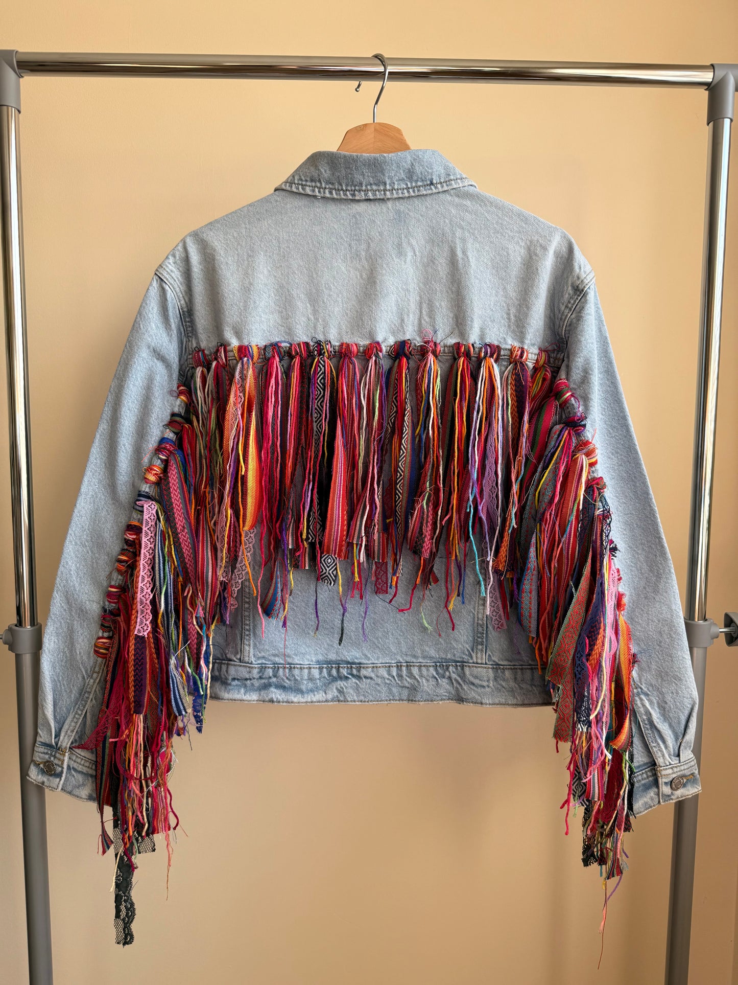 zTassle Boho’ adults denim jacket