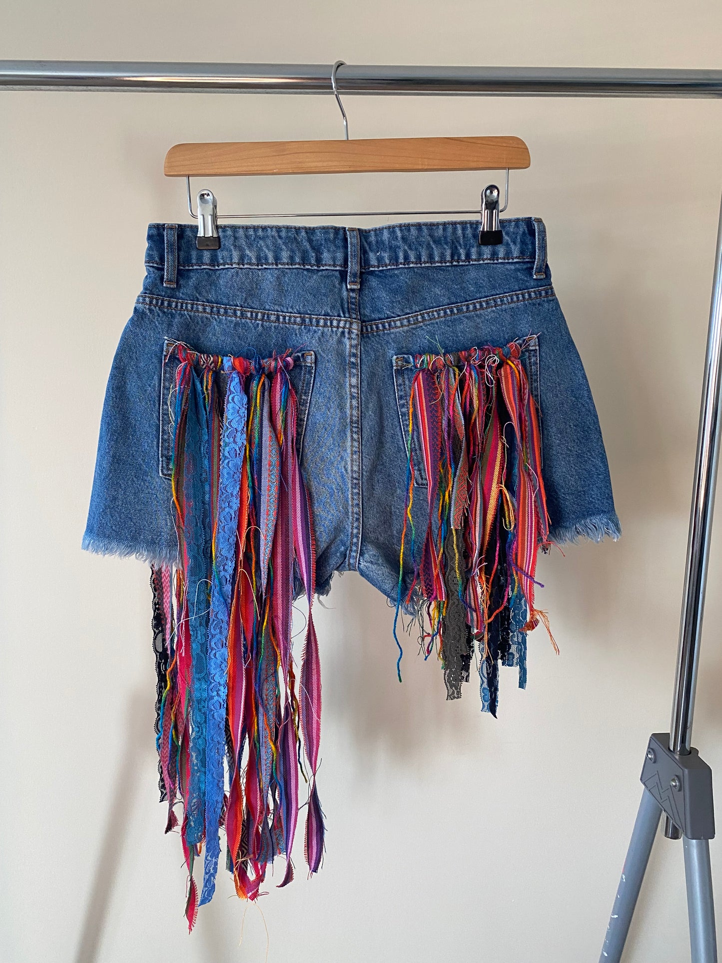 aTassle Boho’ adults denim shorts
