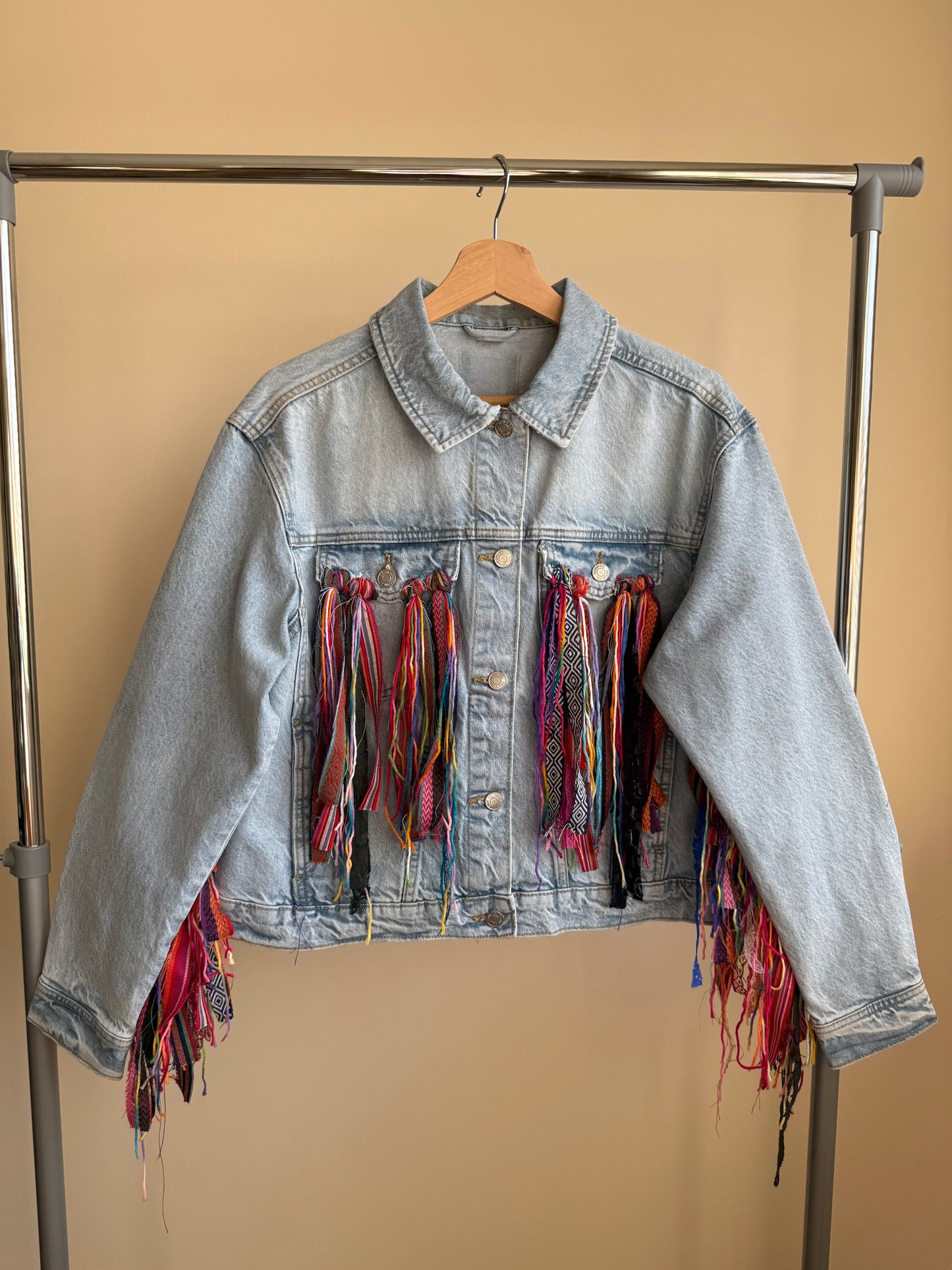 zTassle Boho’ adults denim jacket