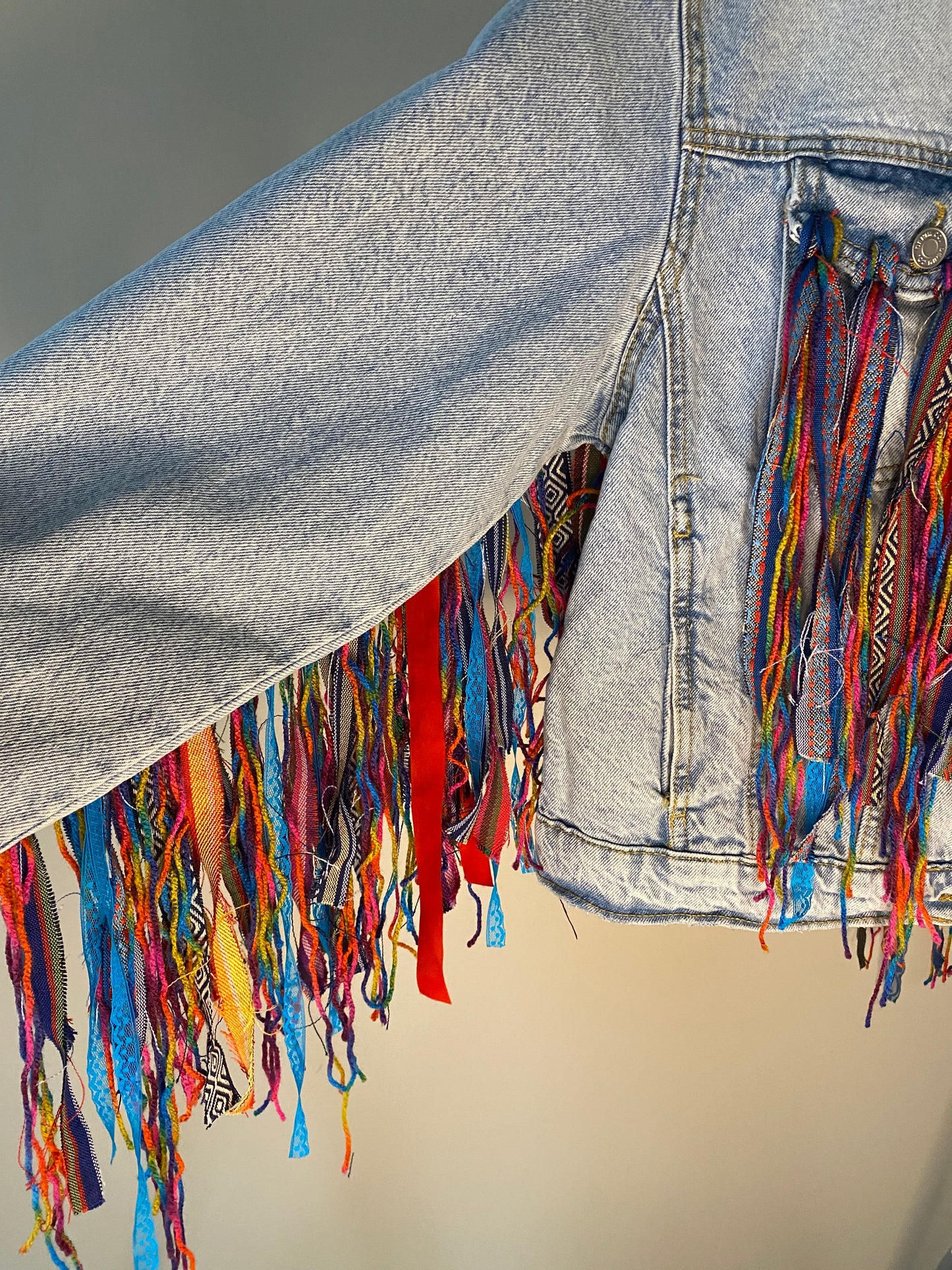 aTassleBoho’ adults denim jacket