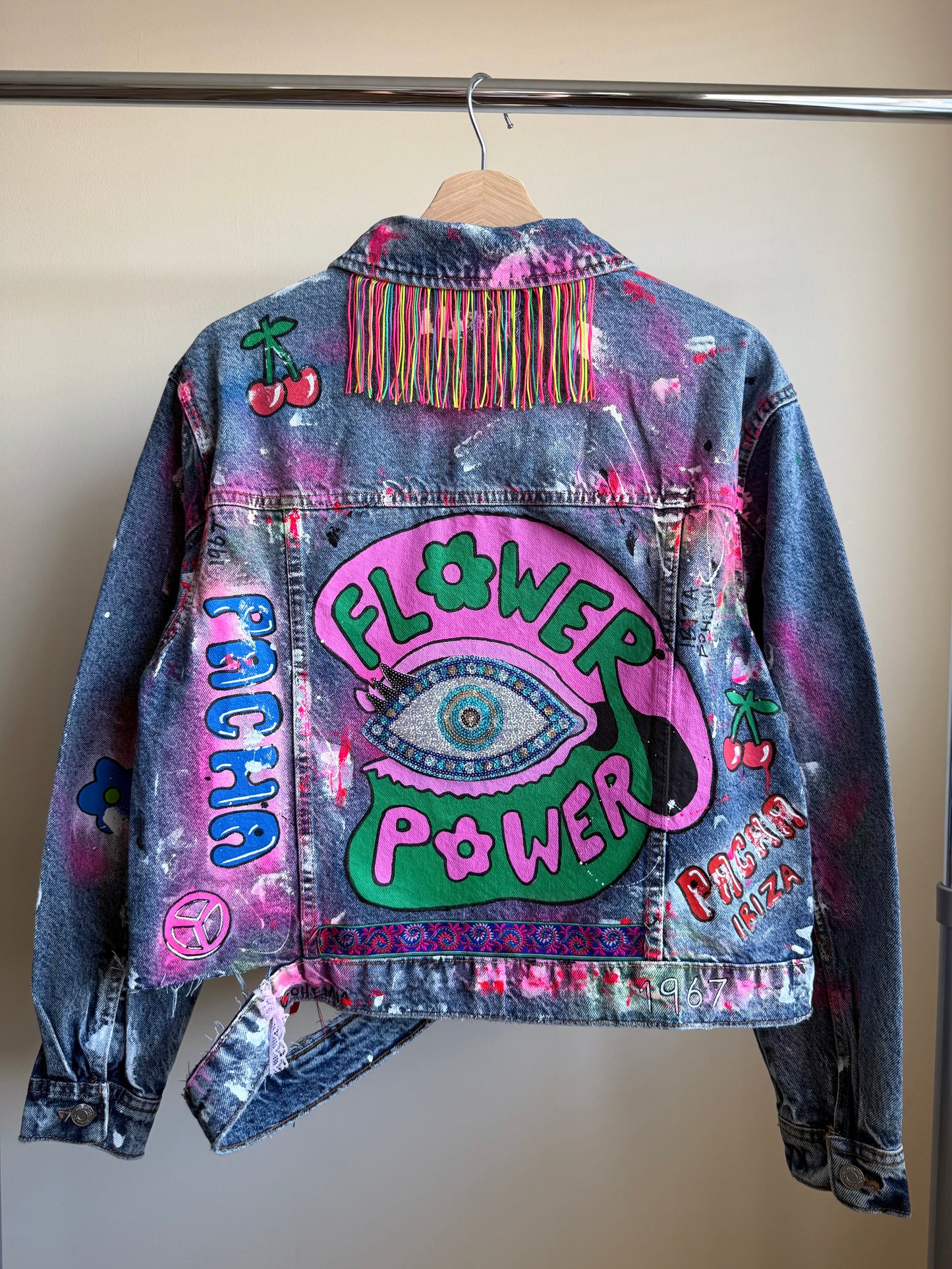 aaFLOWERPOWER’ adults denim jacket