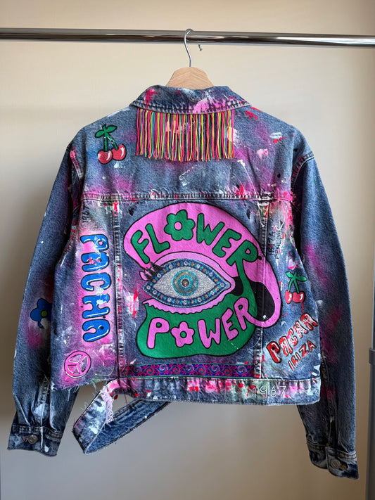 aaFLOWERPOWER’ adults denim jacket
