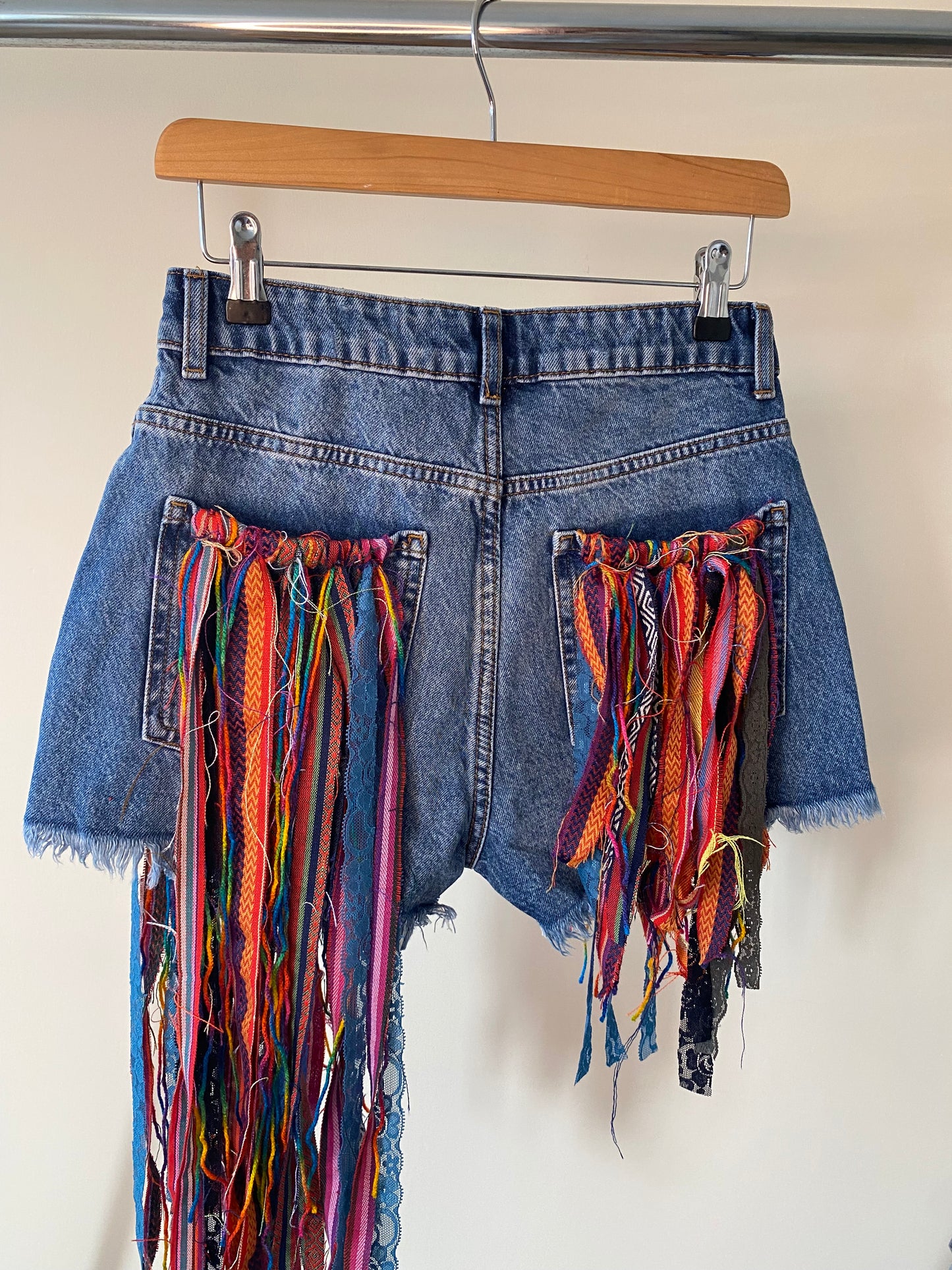 aaTassle Boho’ adults denim shorts