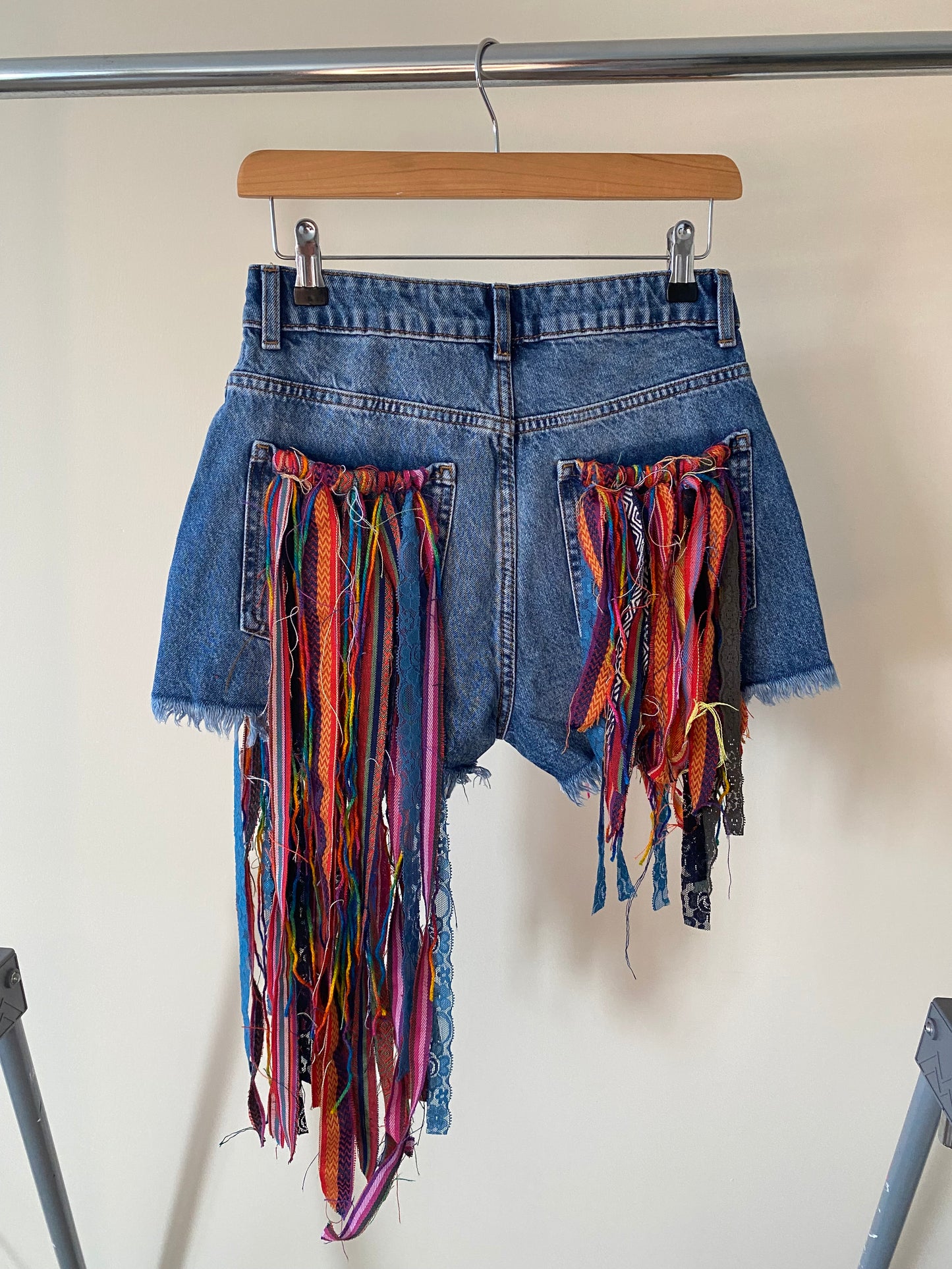 aaTassle Boho’ adults denim shorts