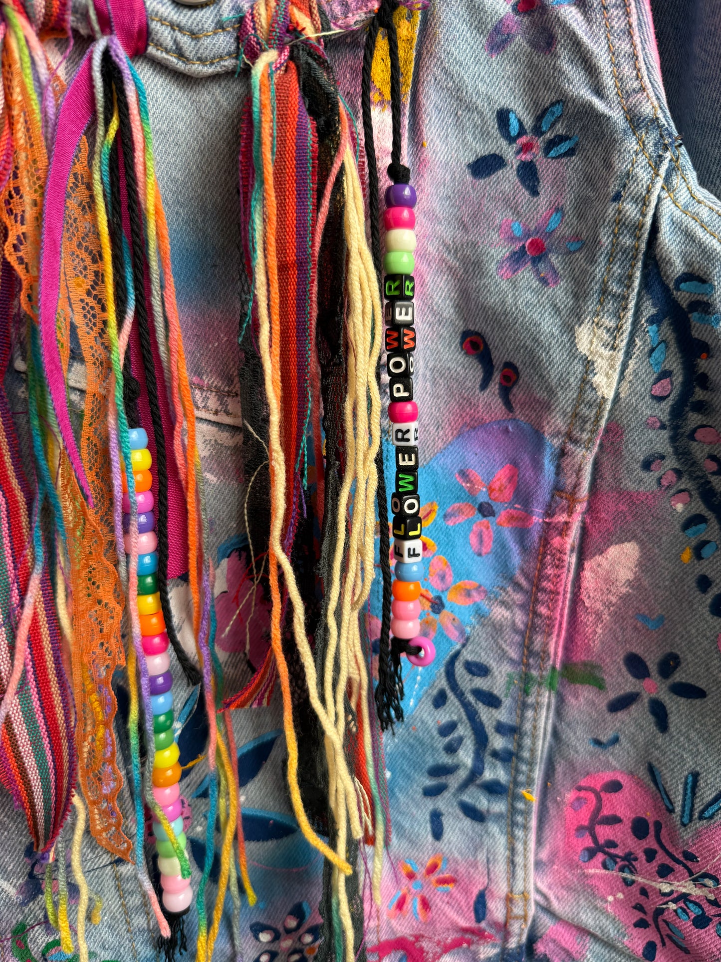 aaFLOWERPOWER’ adults denim jacket