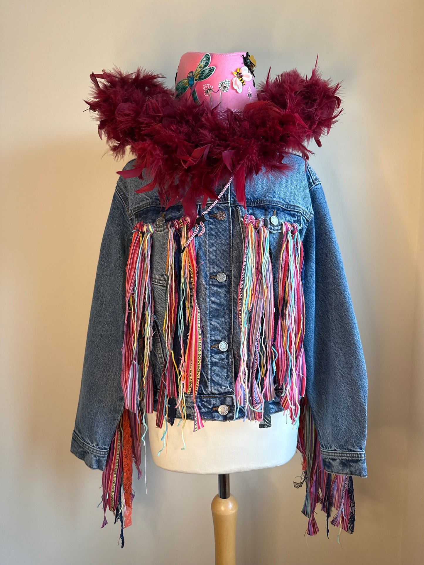 aaaTassle Boho’ adults denim jacket