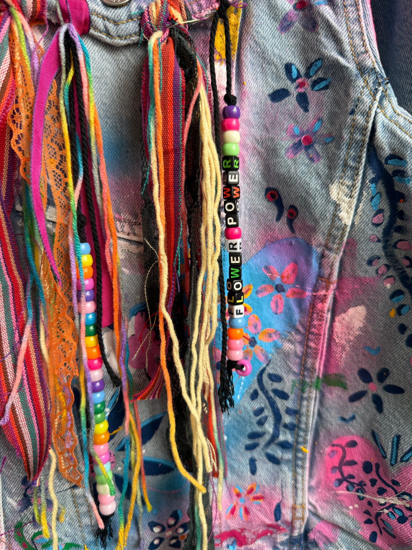 aaFLOWERPOWER’ adults denim jacket