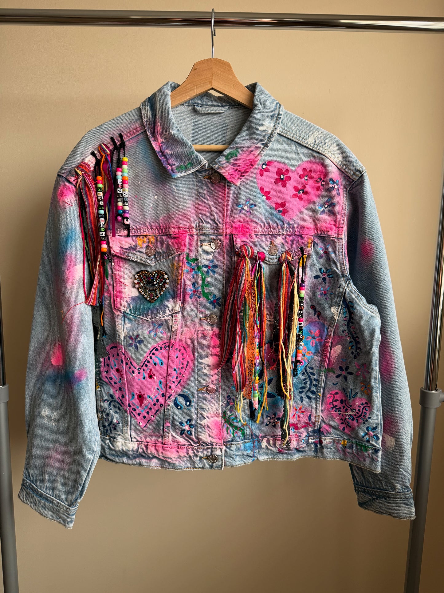 aaFLOWERPOWER’ adults denim jacket