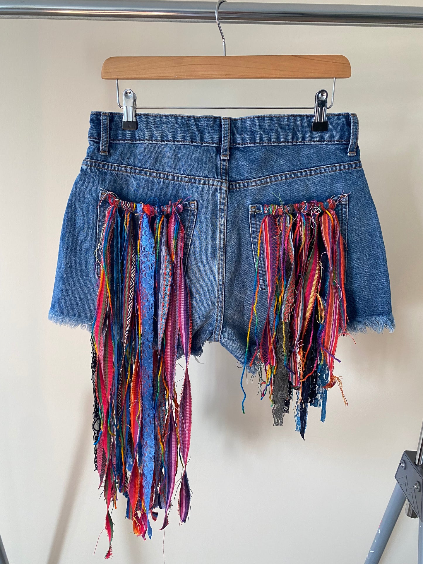 aTassle Boho’ adults denim shorts