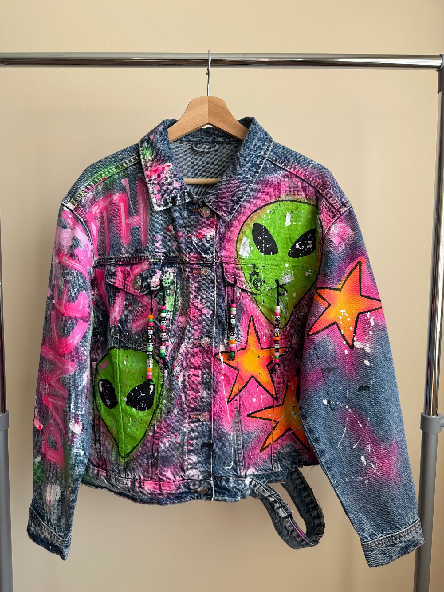aaFOLLOWTHEWEIRD’ adults denim jacket
