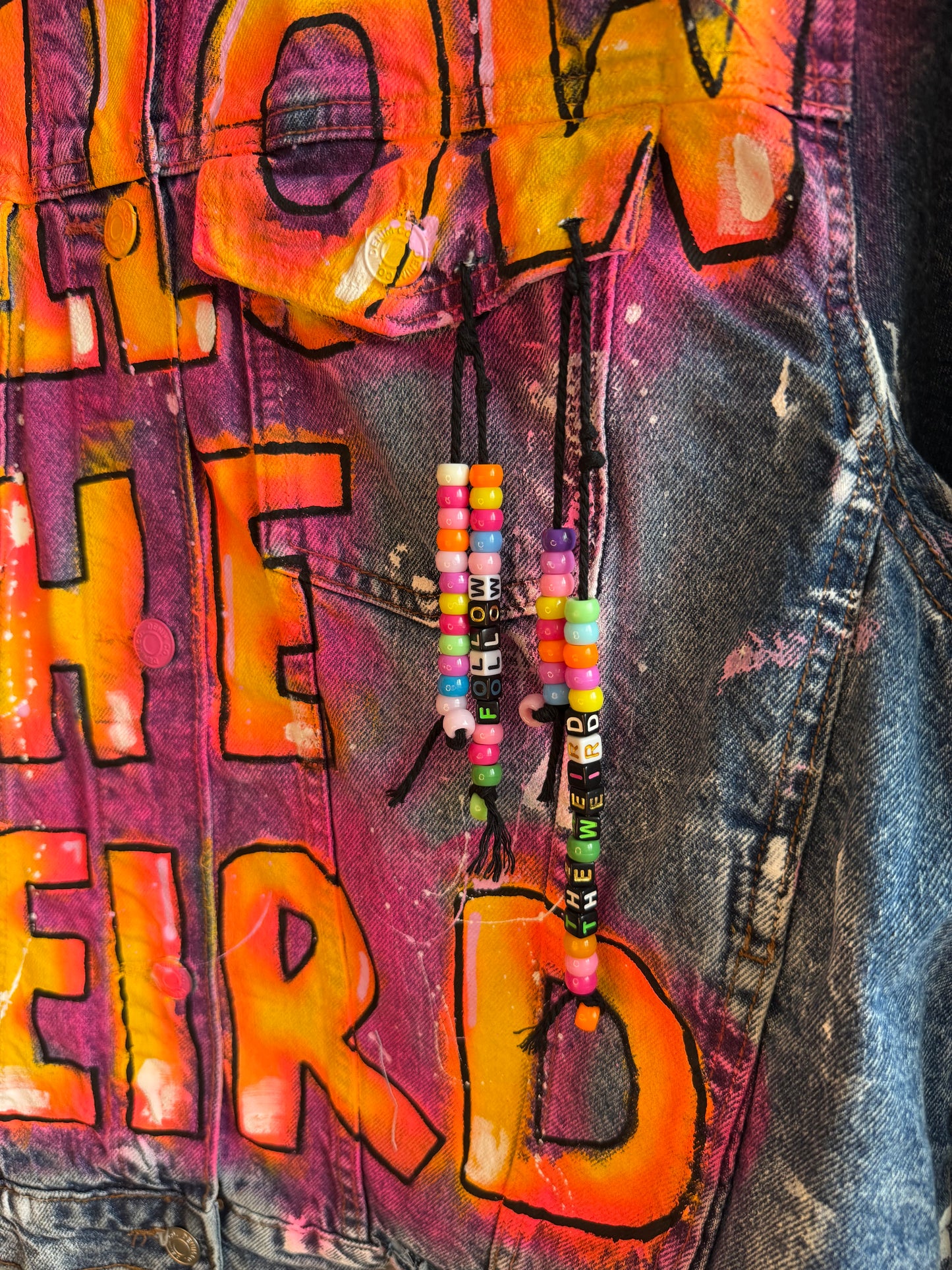 aFOLLOWTHEWEIRD’ adults denim jacket